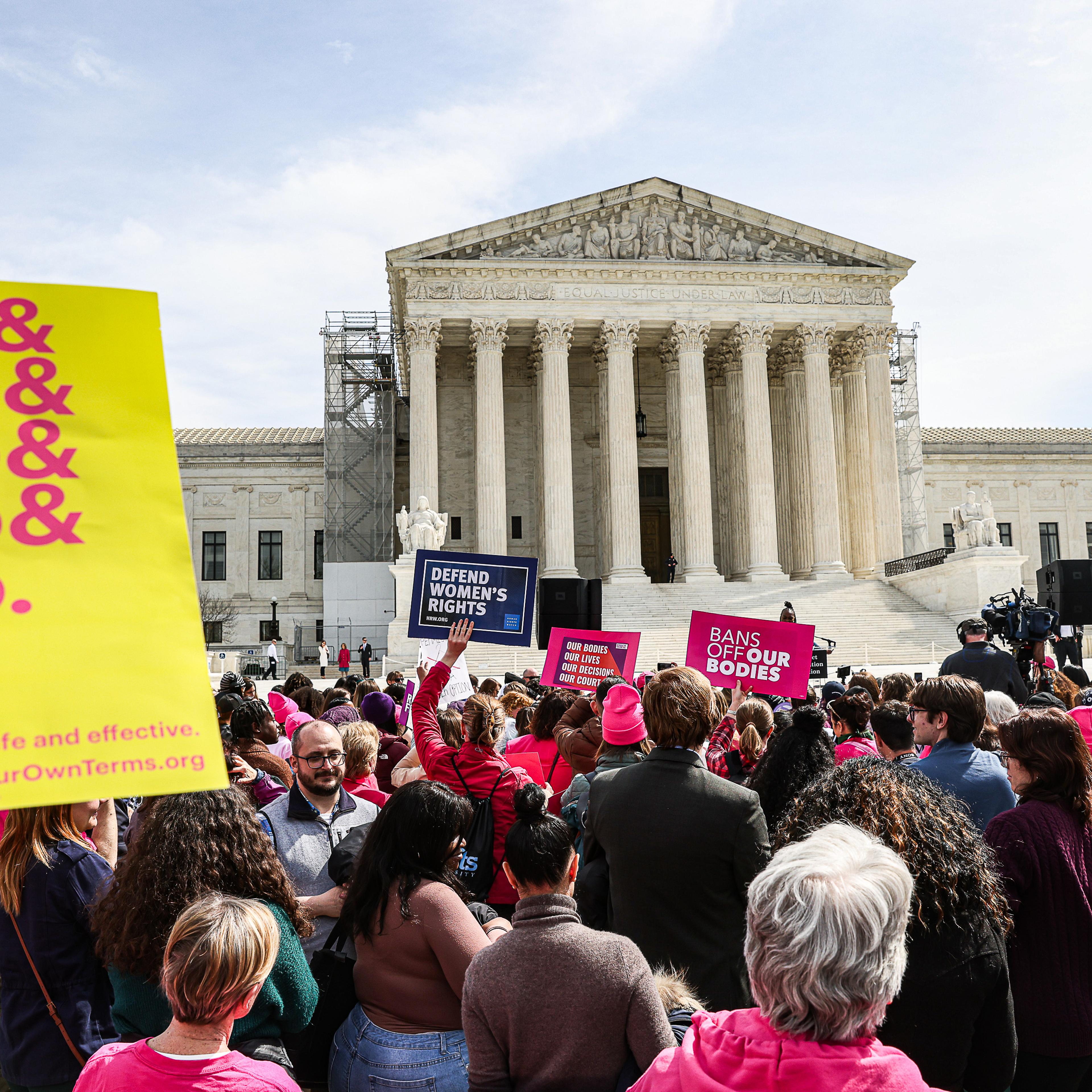 Protests As Supreme Court Hears Arguments On Mifepristone