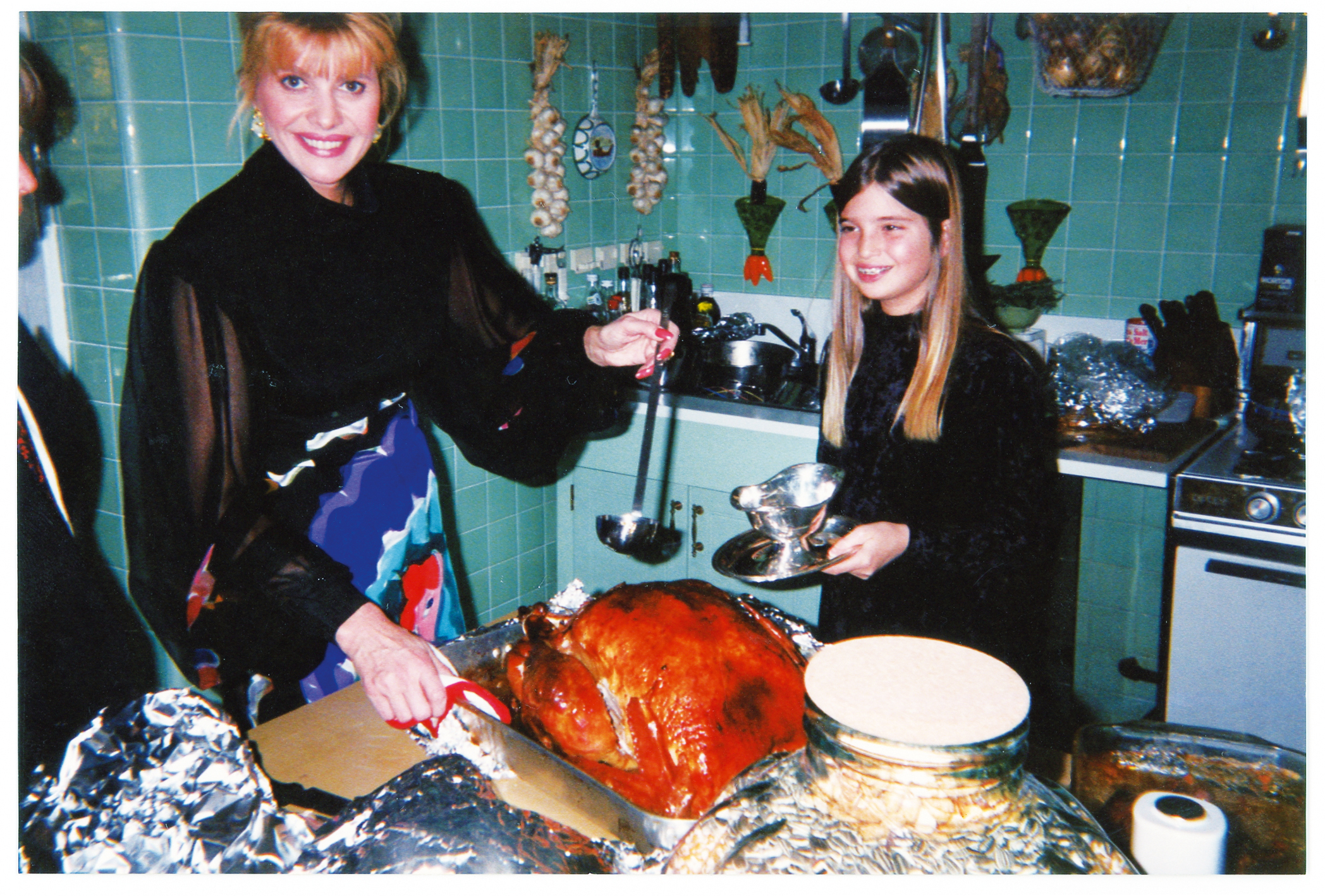 "Thanksgiving in Greenwich, with a gigantic turkey and helpful Ivanka. I'd start
cooking at five a.m. to feed a small army of Trumps, 1988."