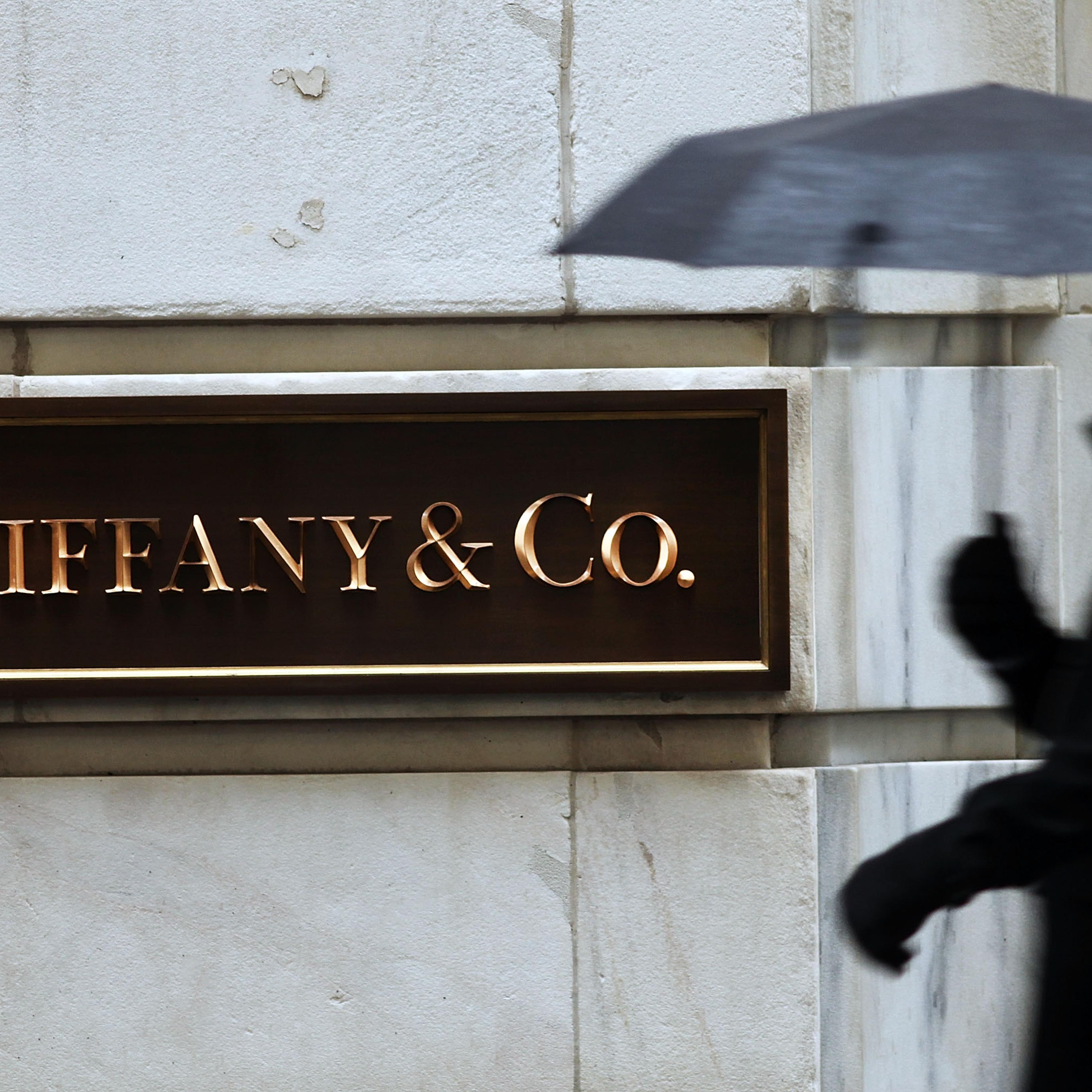 A person walks past a Tiffany & Co. store on Jan. 12, 2015 in New York City.