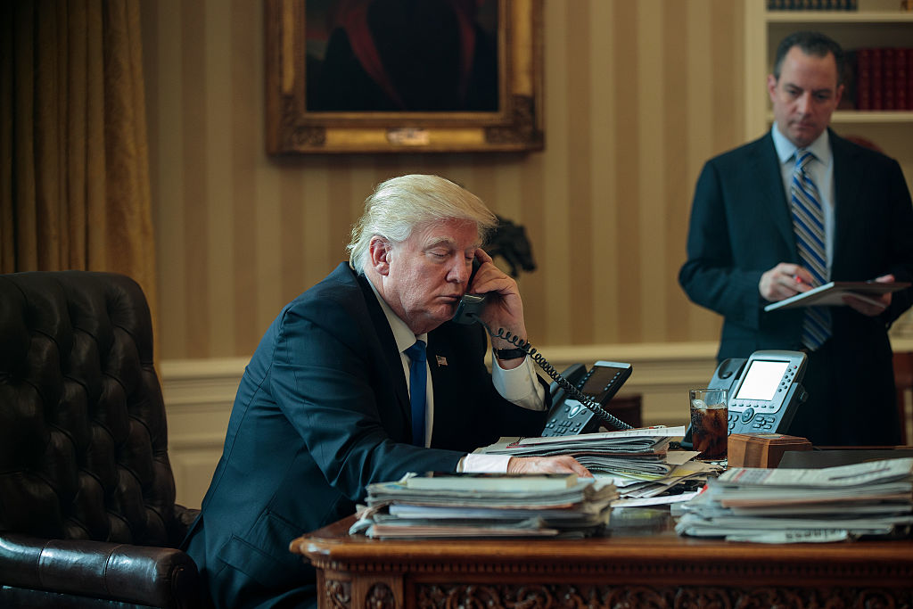 Donald Trump Speaks With Russian Leader Vladimir Putin From The White House