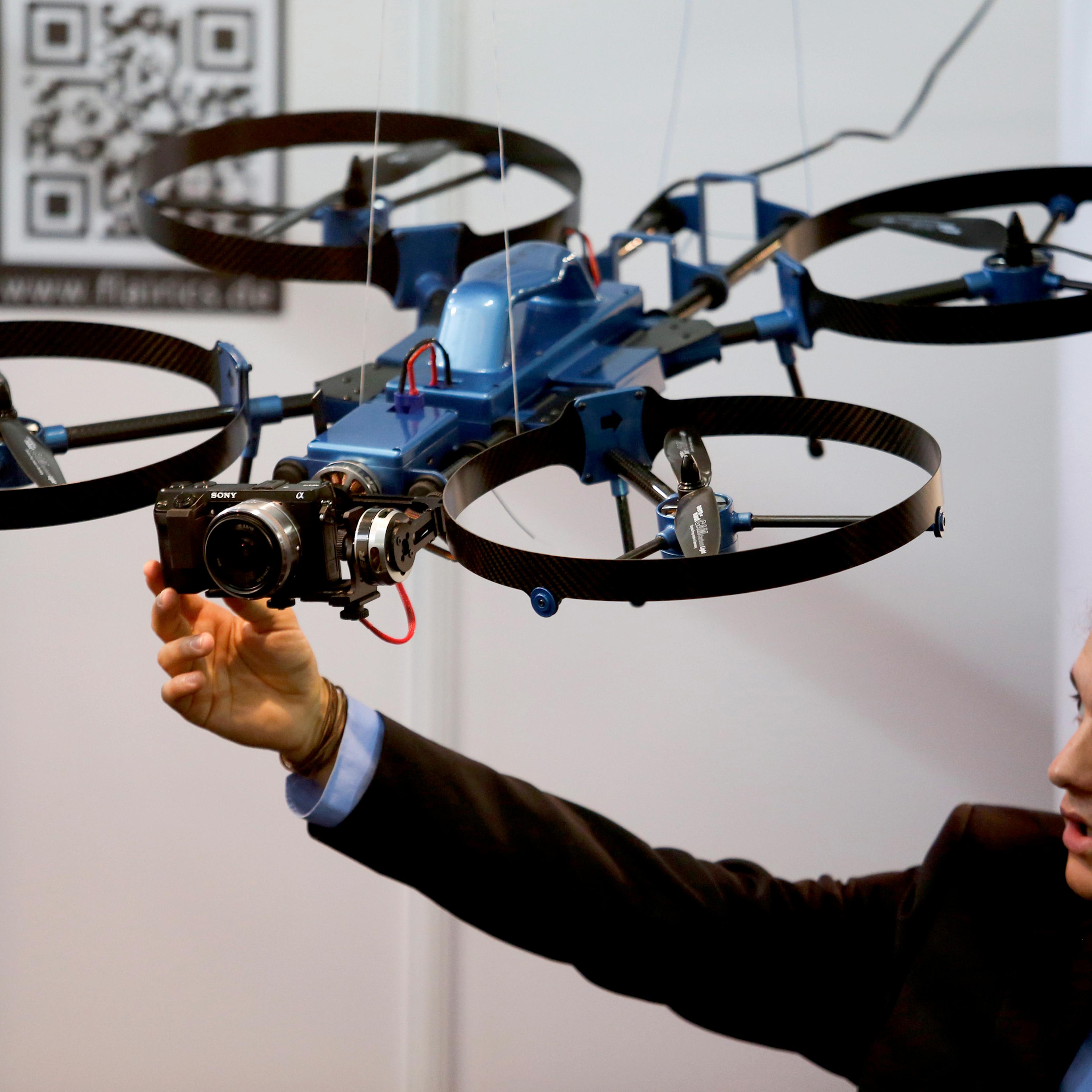 Attendees Visit The Commercial UAV (Unmanned Aerial Vehicle) Show