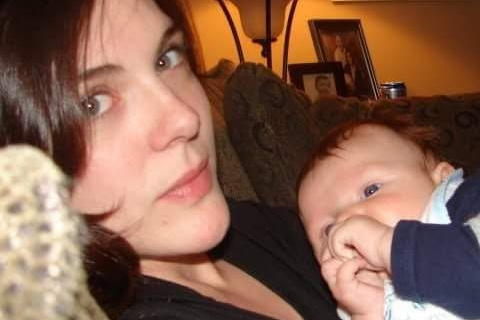 Leslie Neuman with her baby, Connor Kleemann.