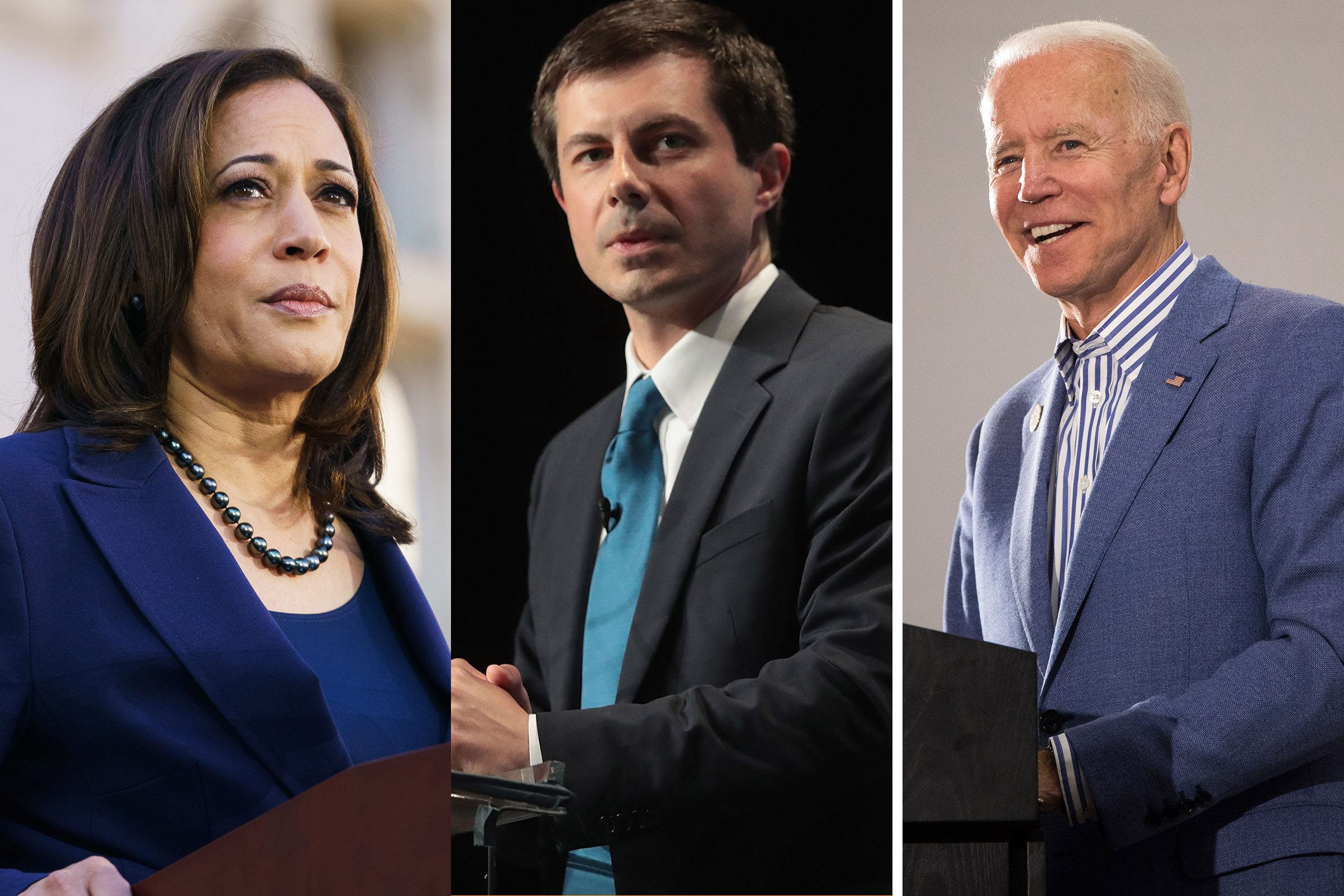Kamala Harris, Pete Buttigieg, Joe Biden
