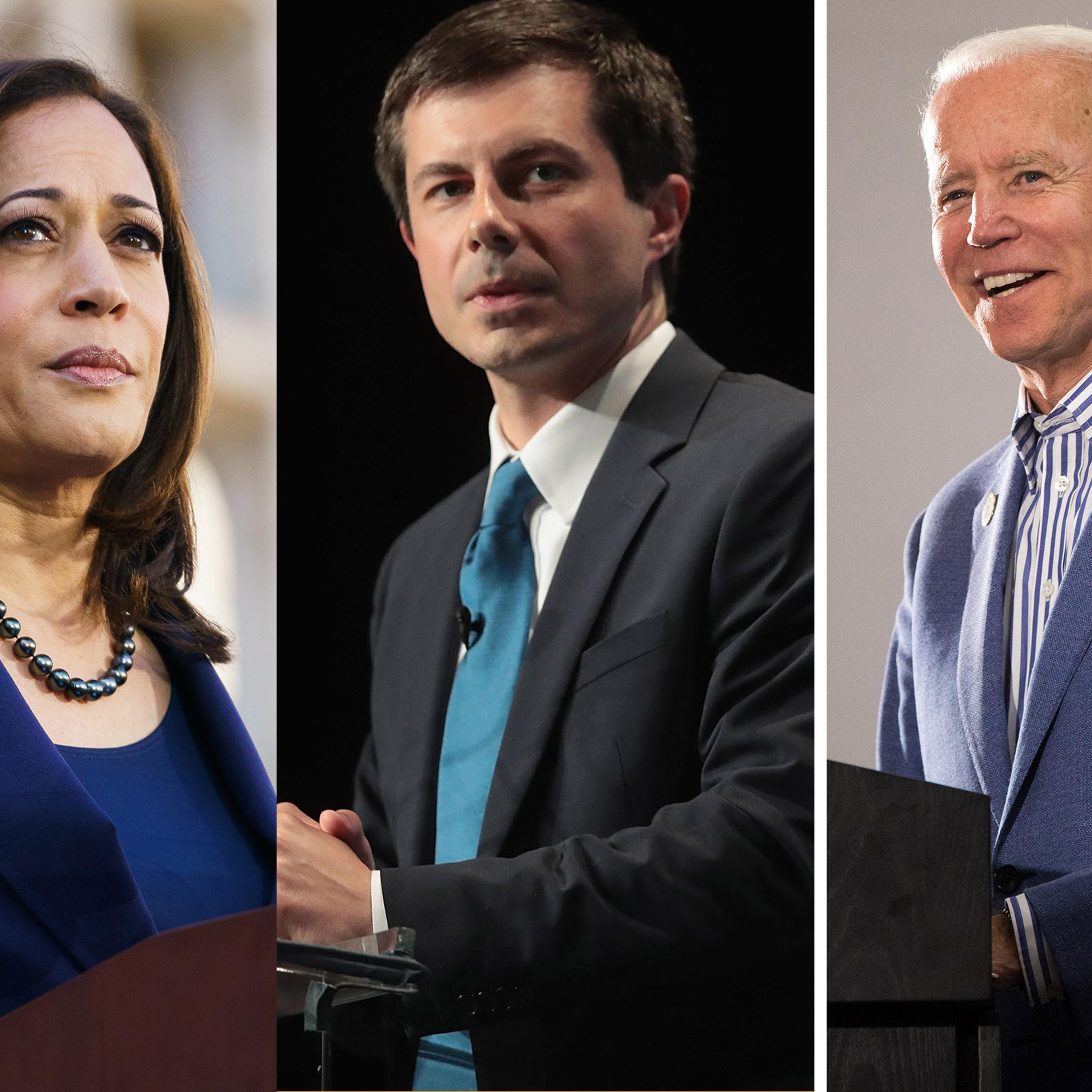 Kamala Harris, Pete Buttigieg, Joe Biden