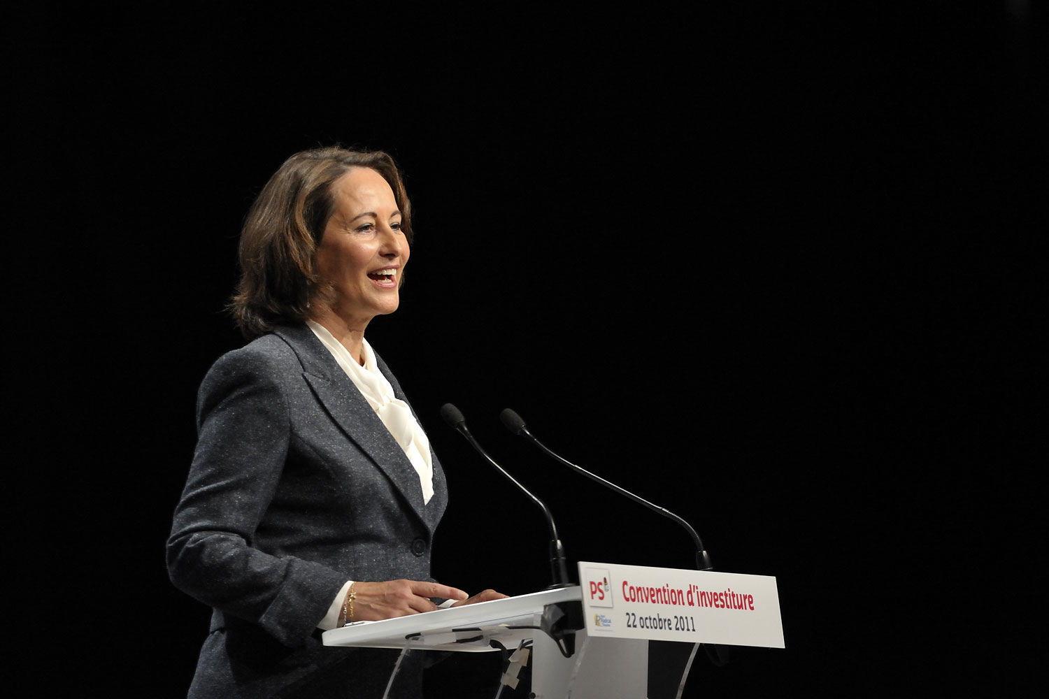 Segolene Royal gives a speech in Paris in 2011.