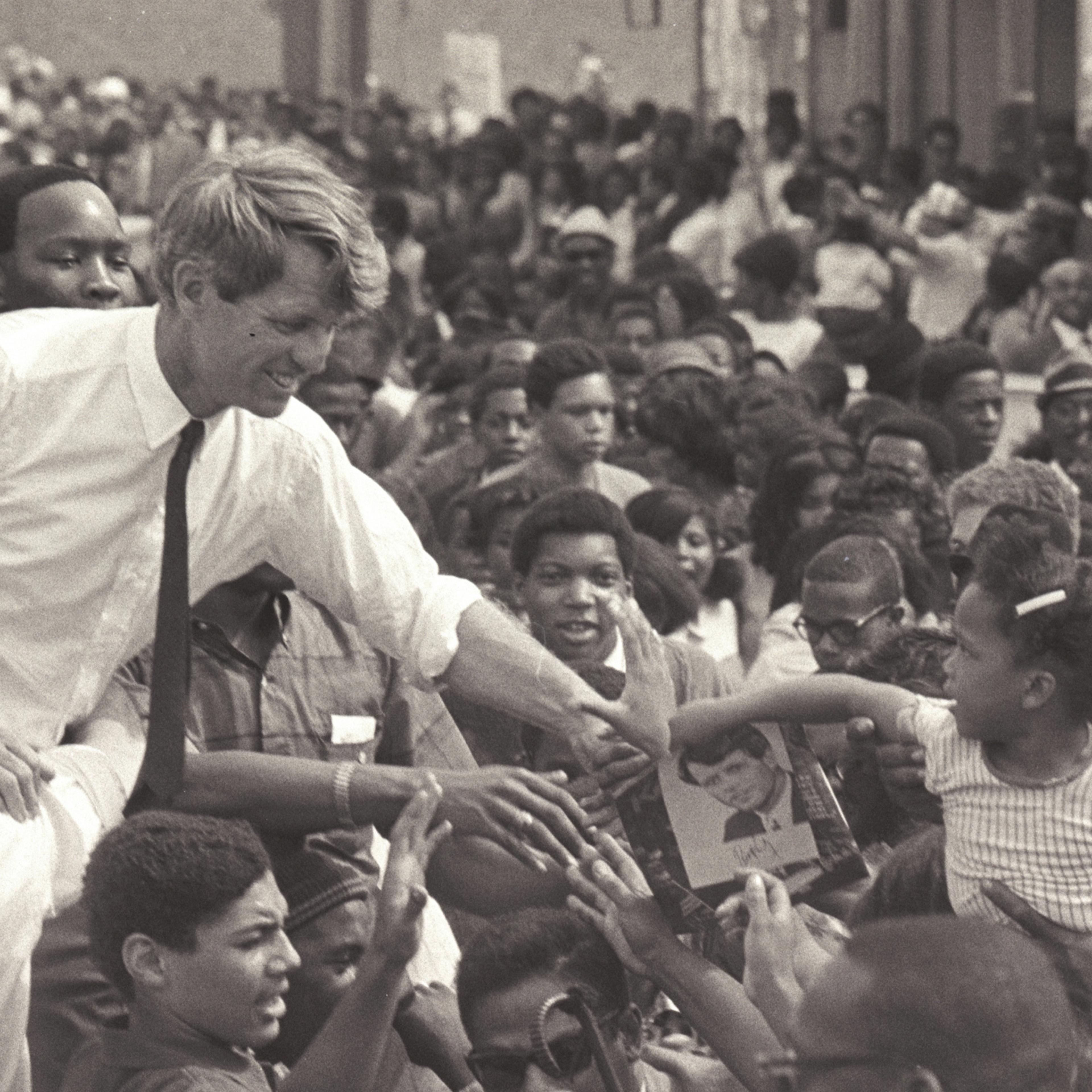 Kennedy Campaigns In Detroit