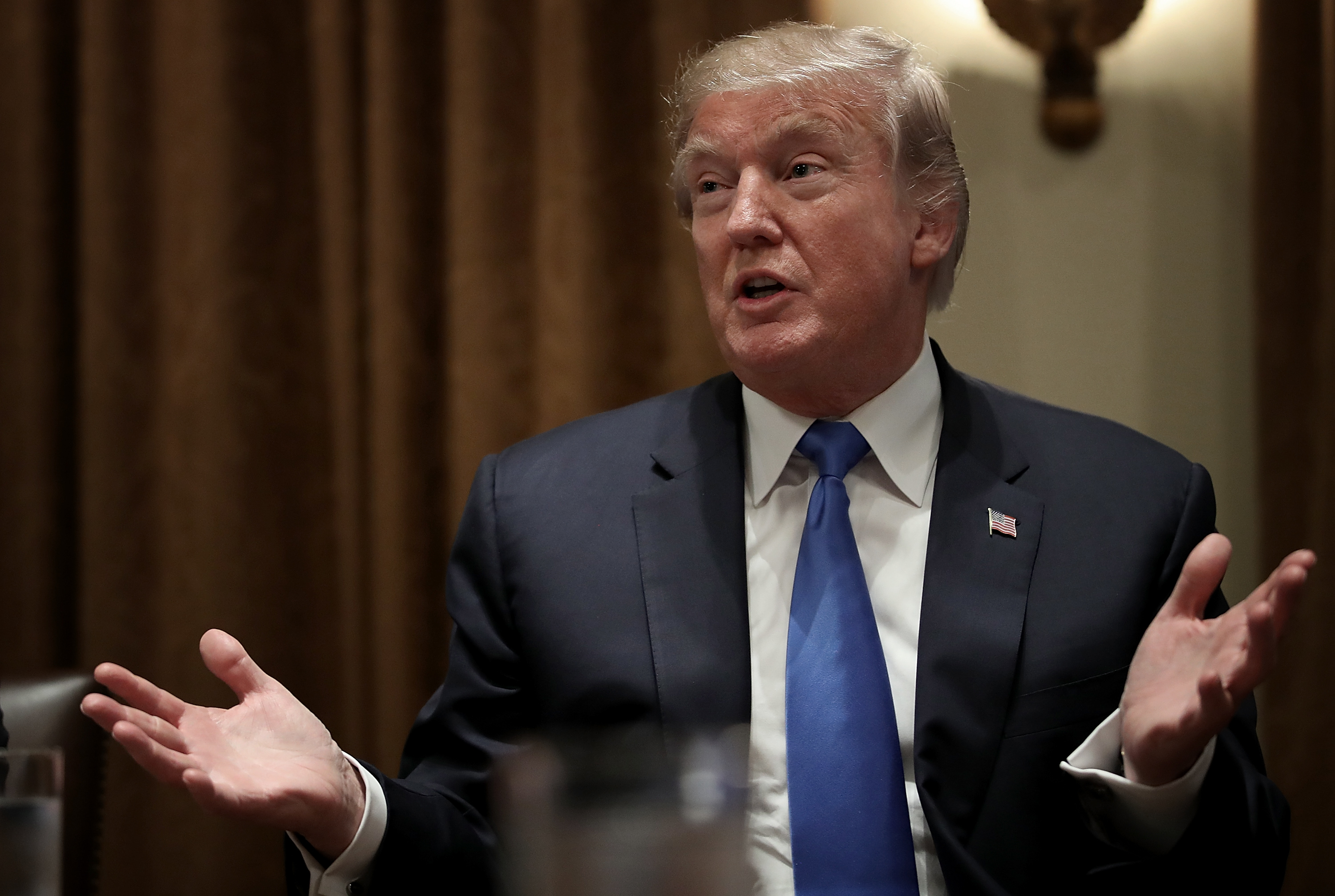 President Trump Attends Bipartisan Meeting In White House Cabinet Room