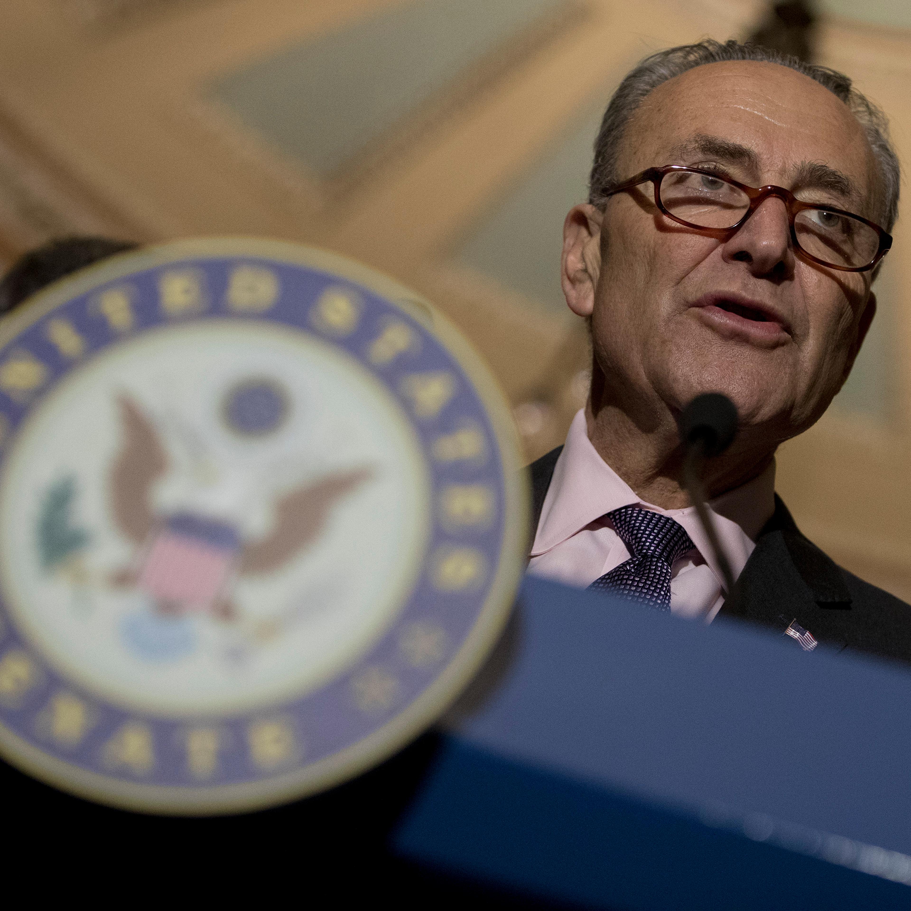 Senate Lawmakers Address The Media After Their Weekly Policy Luncheons
