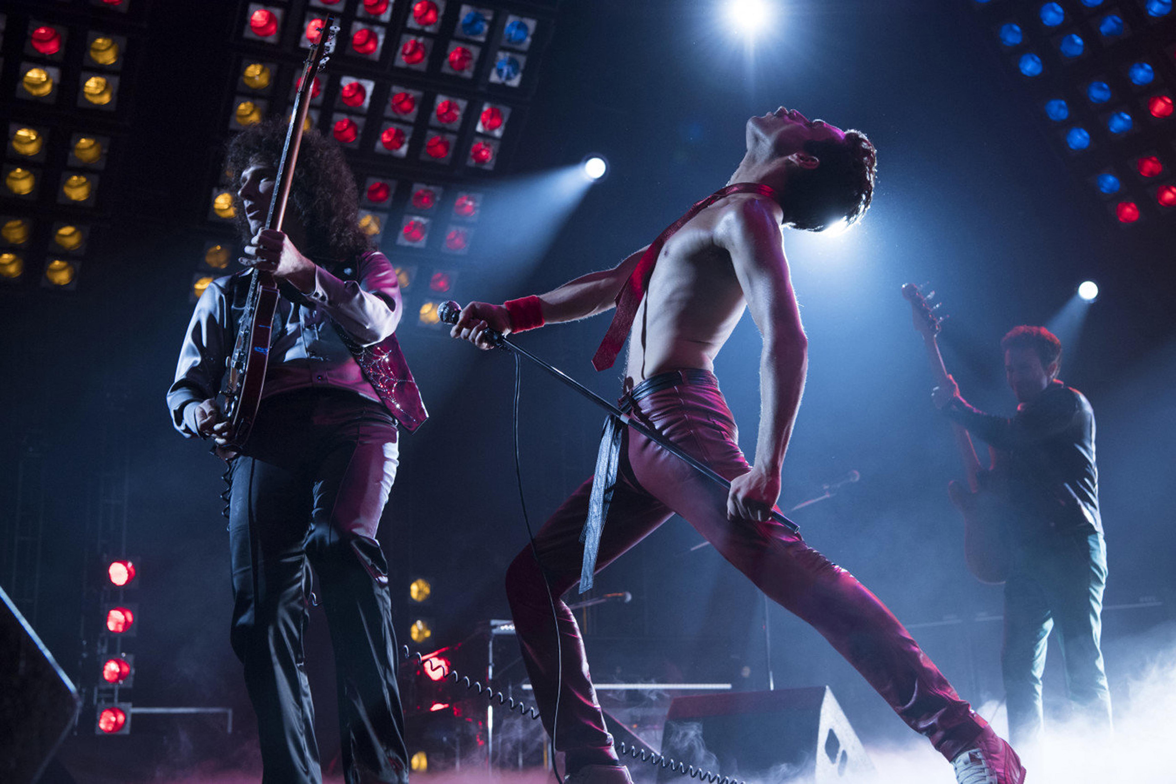 Gwilym Lee and Rami Malek in Bohemian Rhapsody.