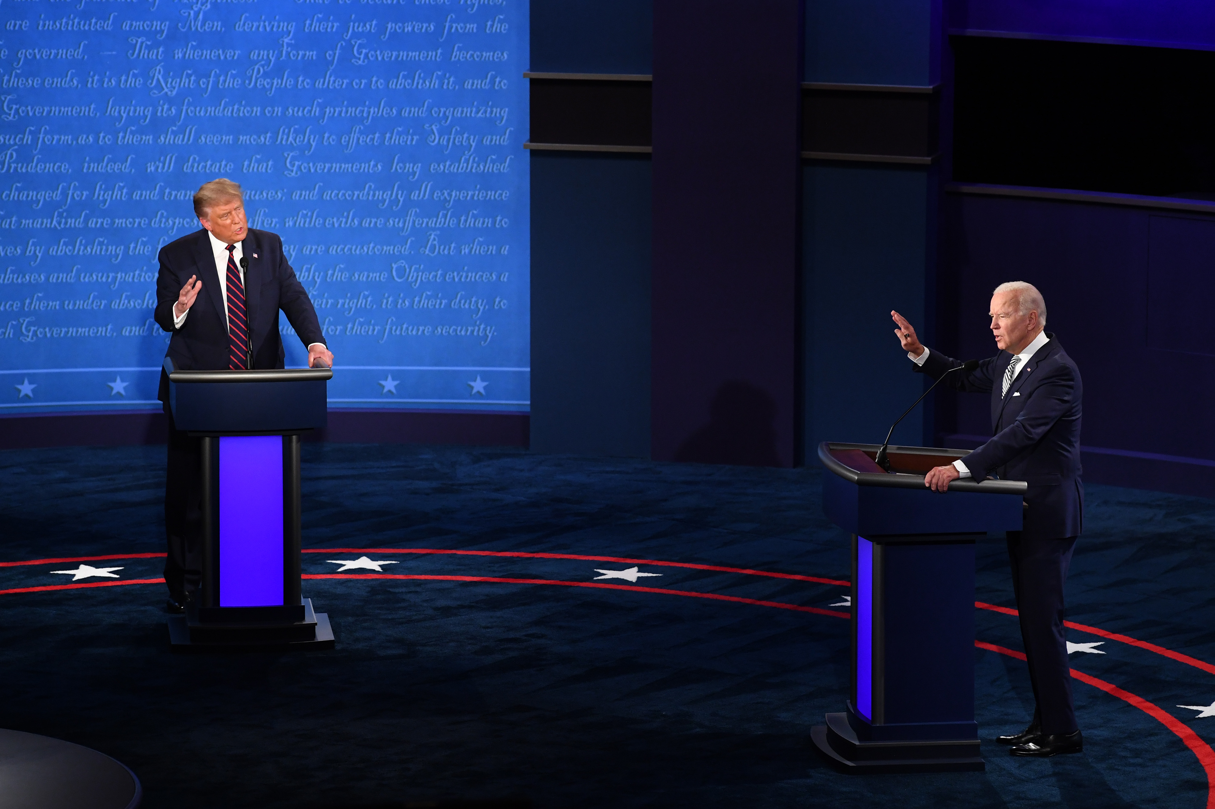 First Presidential Debate Between Donald Trump And Democratic Candidate Joe Biden