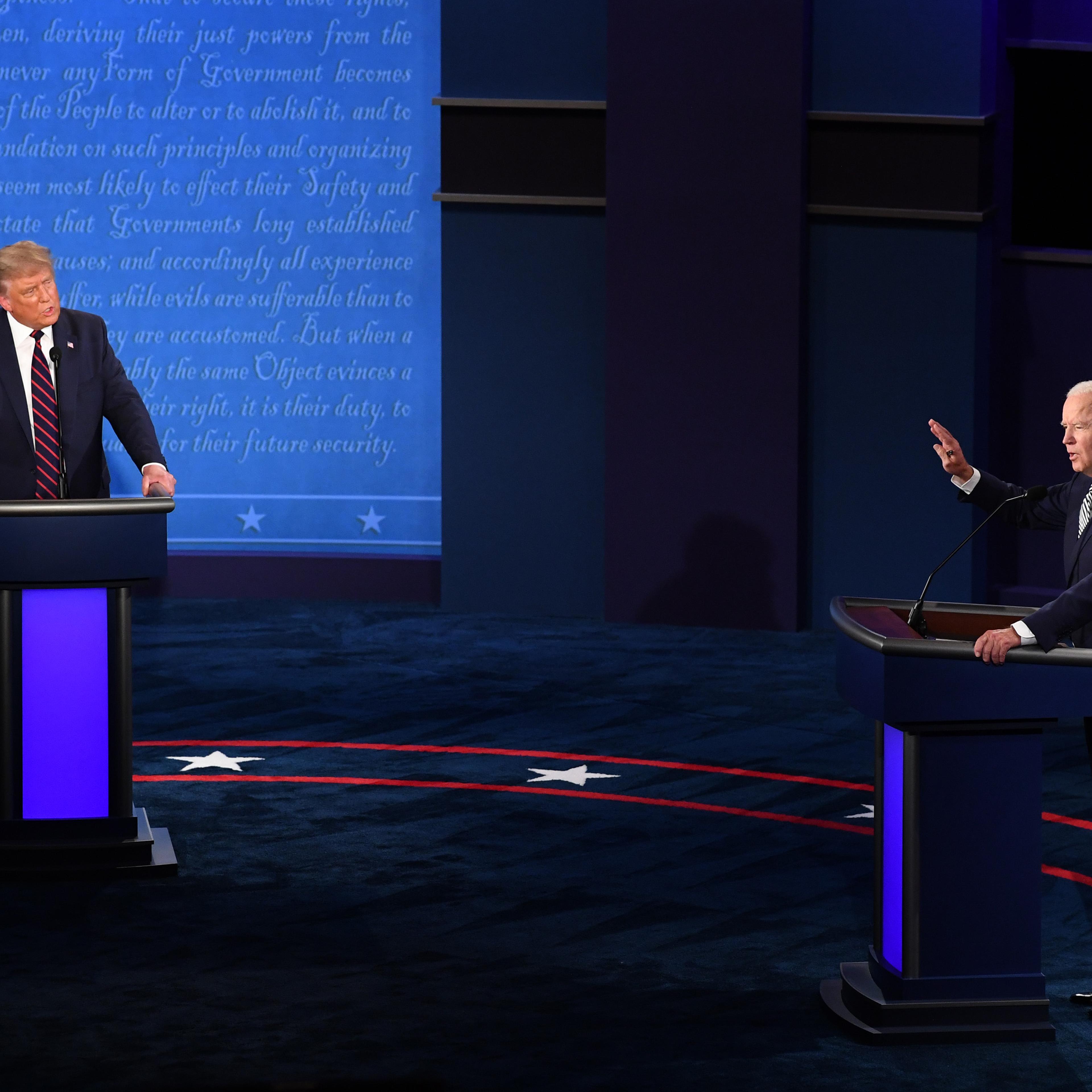 First Presidential Debate Between Donald Trump And Democratic Candidate Joe Biden