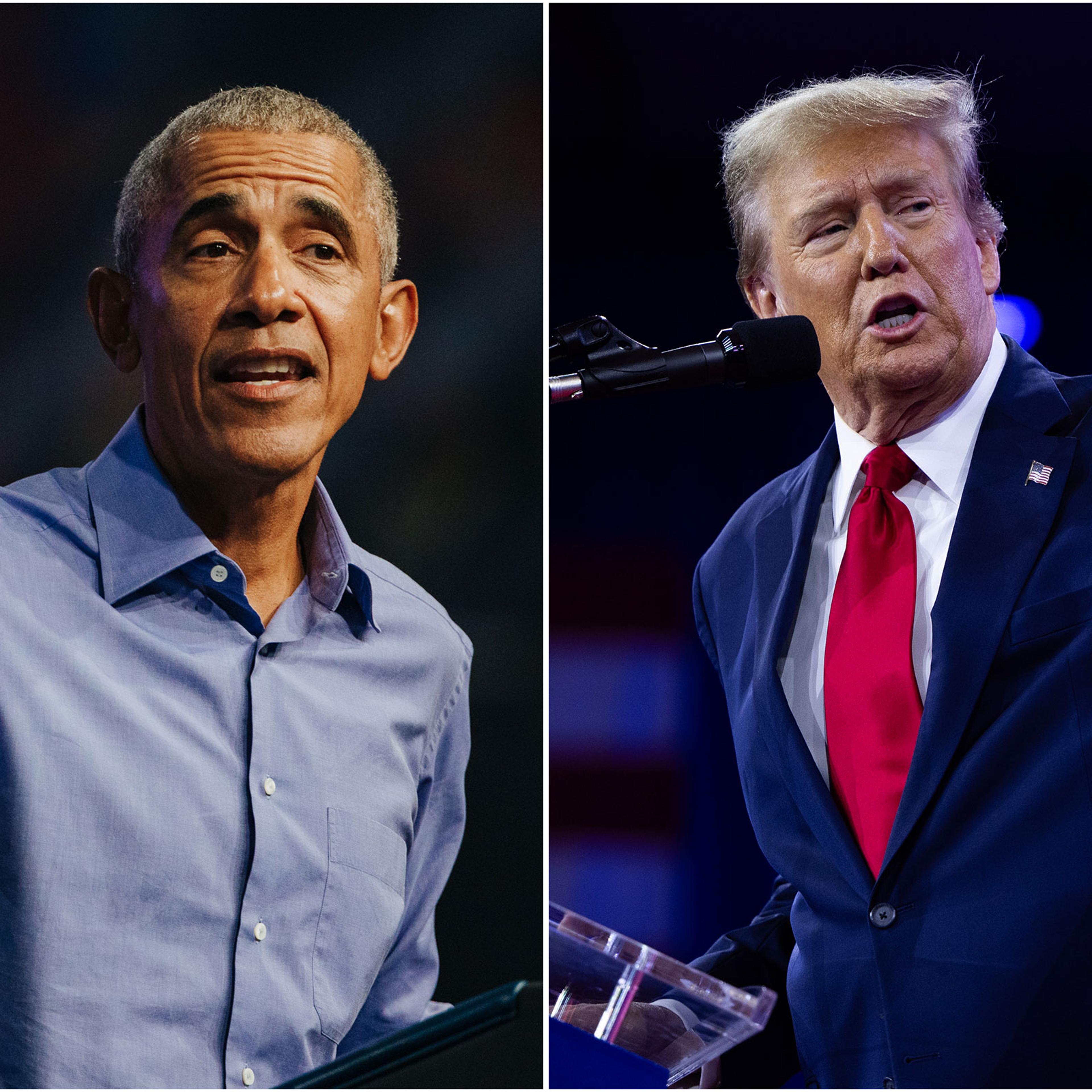 diptych of Barack Obama and Donald Trump