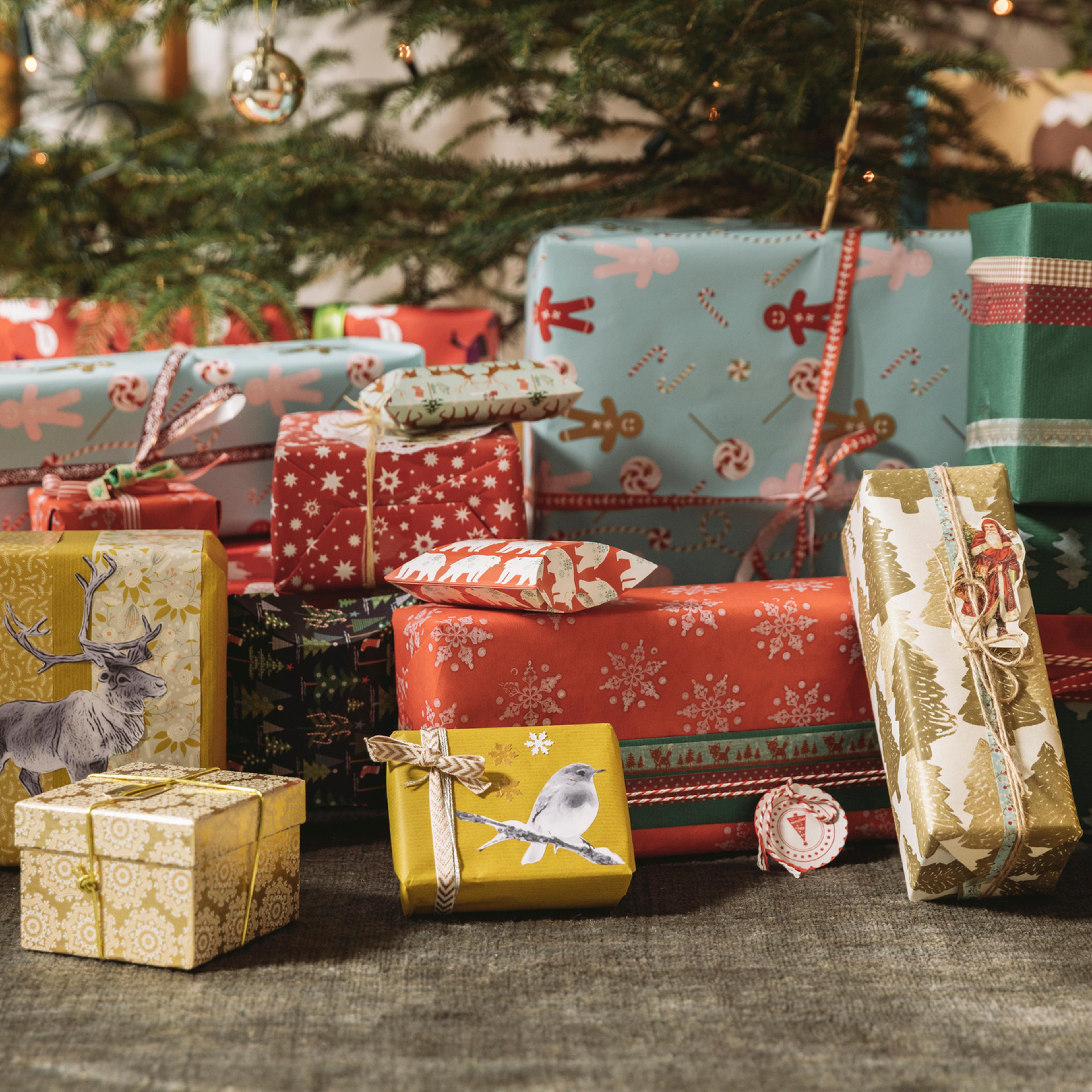 Christmas presents under tree