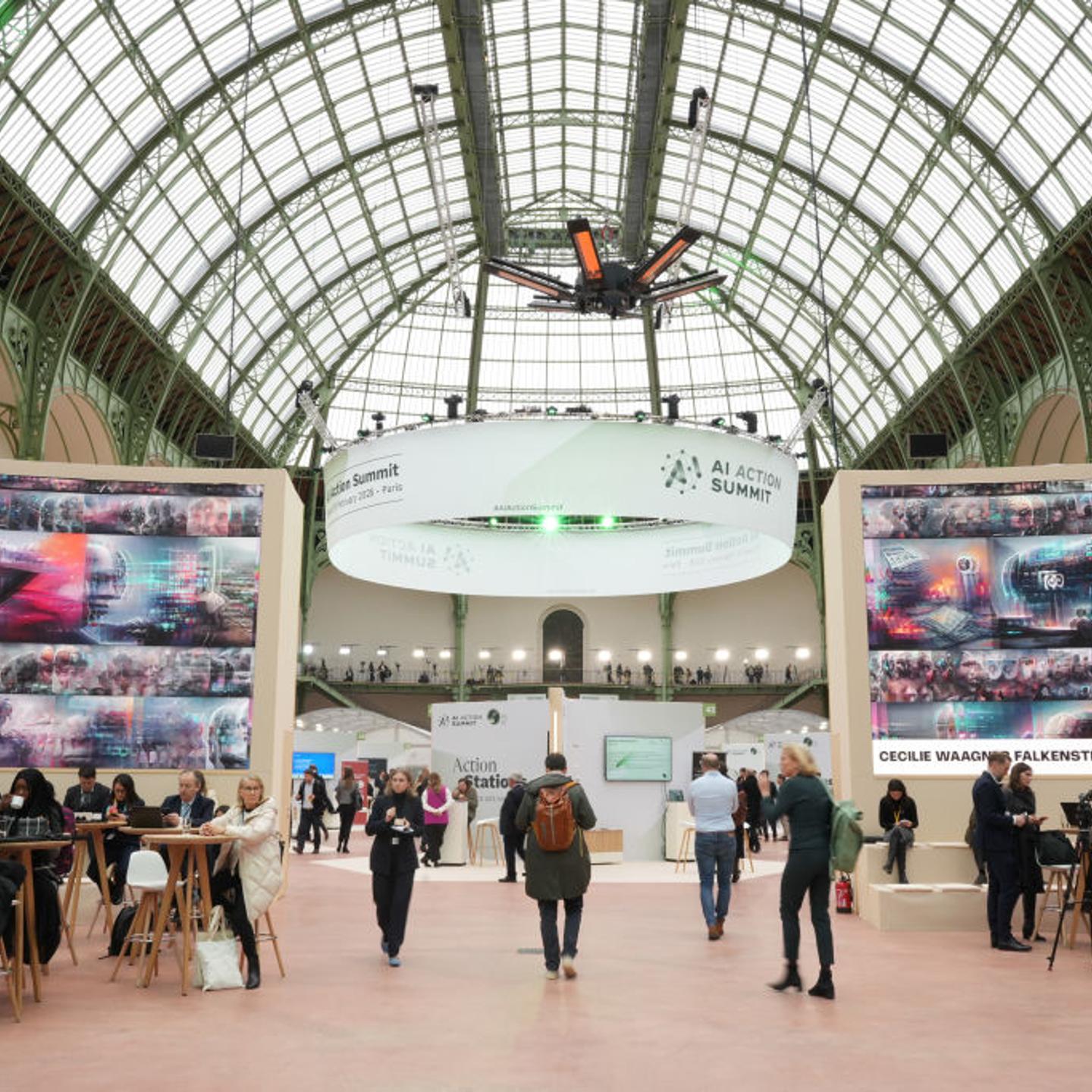 Attendees at the AI Action Summit in Paris, France, on Monday, Feb. 10, 2025.