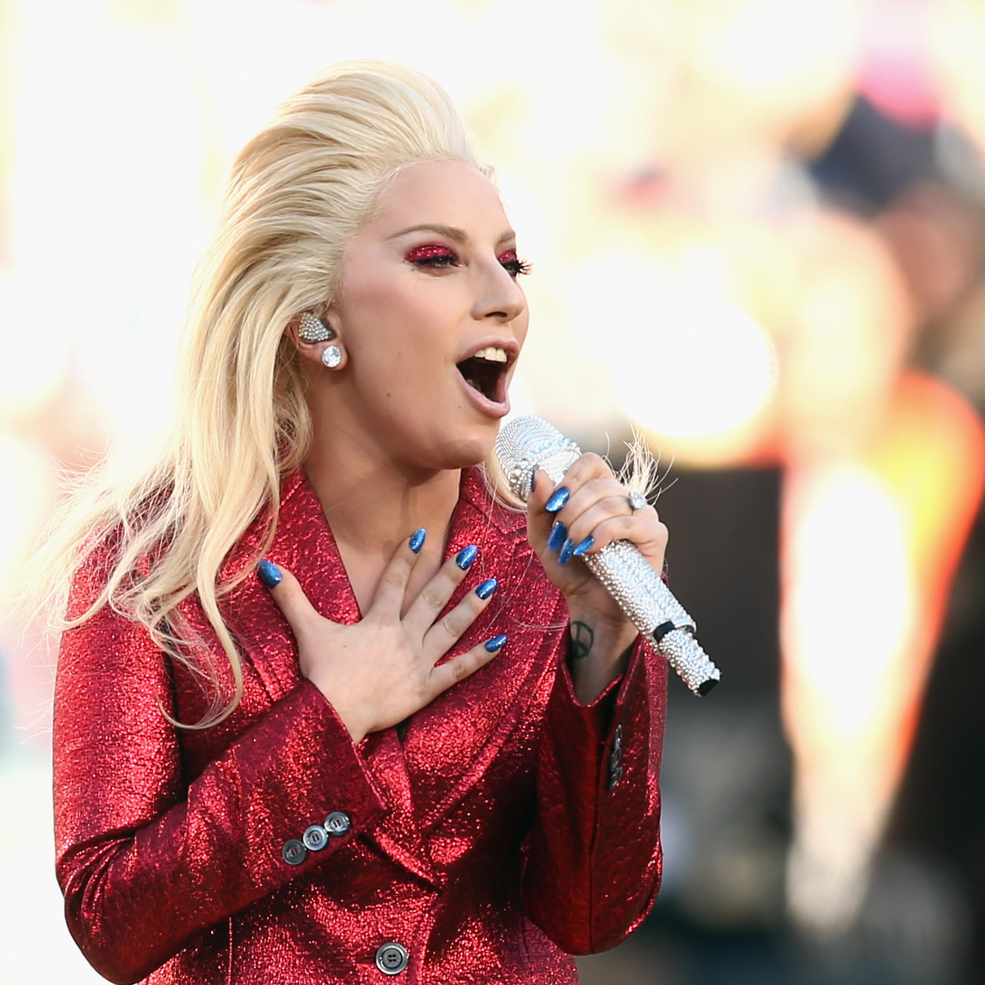 Lady Gaga Sings The National Anthem At Super Bowl 50