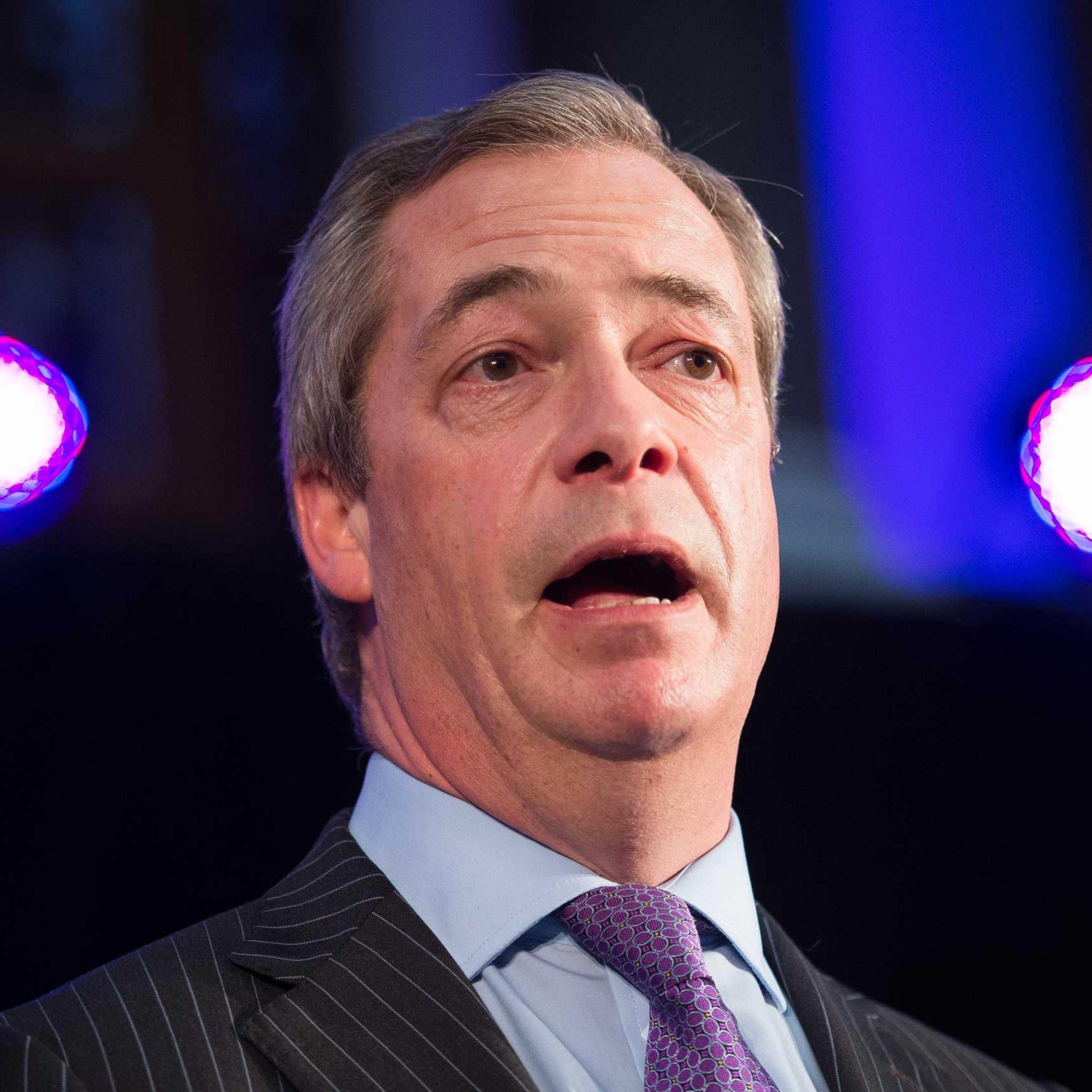 United Kingdom Independence Party (UKIP) leader Nigel Farage addresses supporters and media personnel in central London on March 4, 2015.