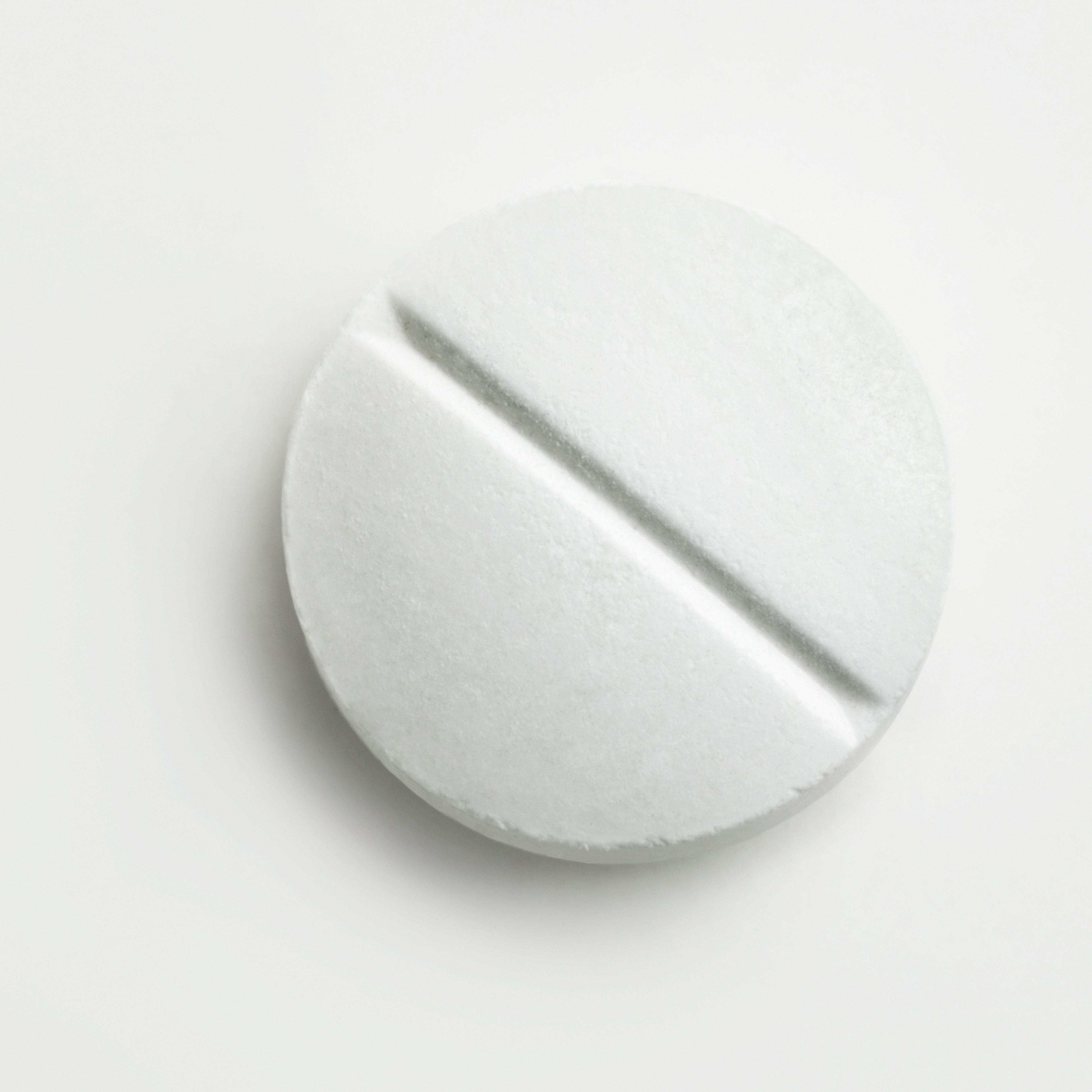 Aspirin, overhead view