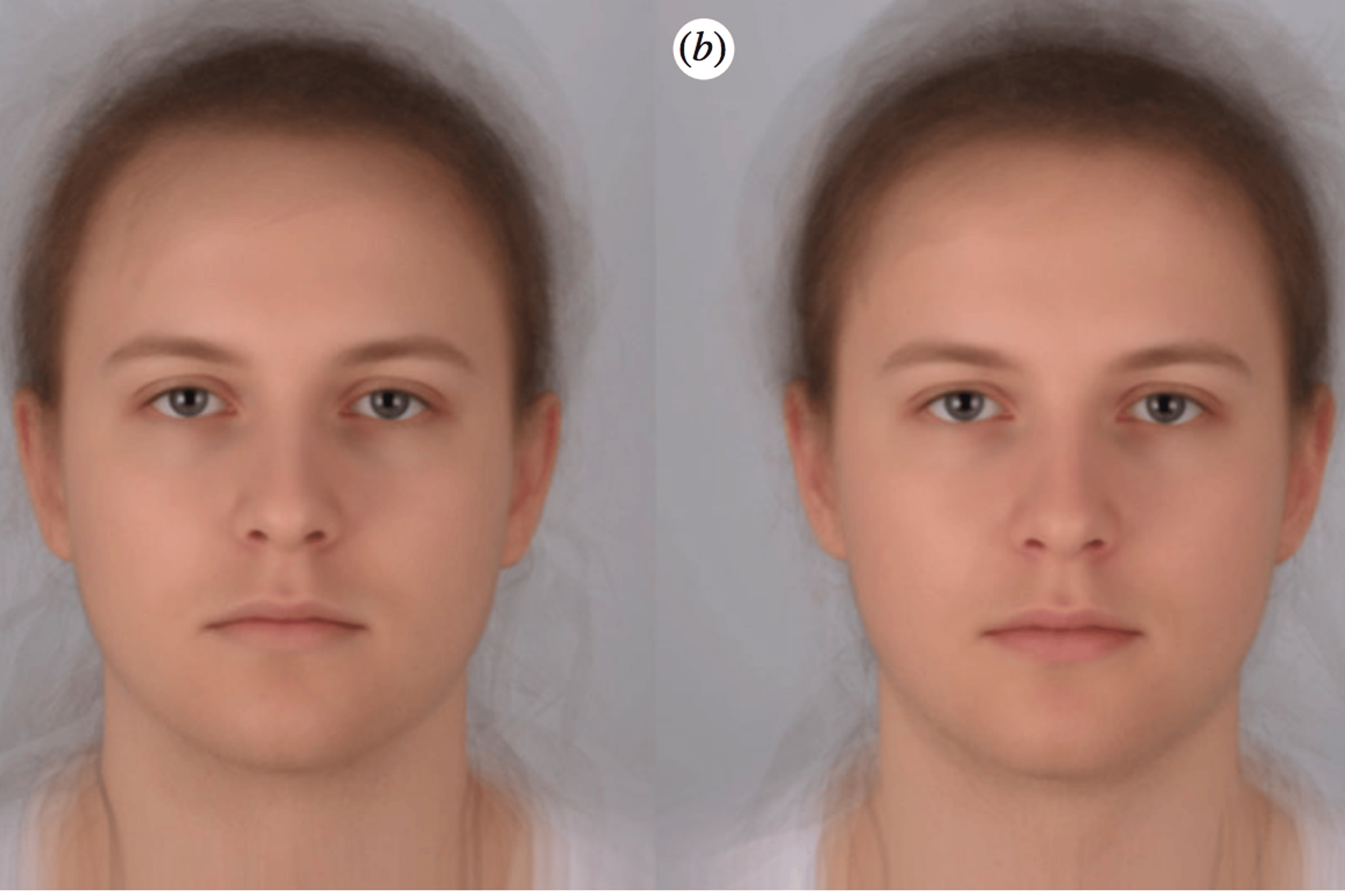 The study includes this composite rendering of photographs taken while participants felt sick (a) and healthy (b).