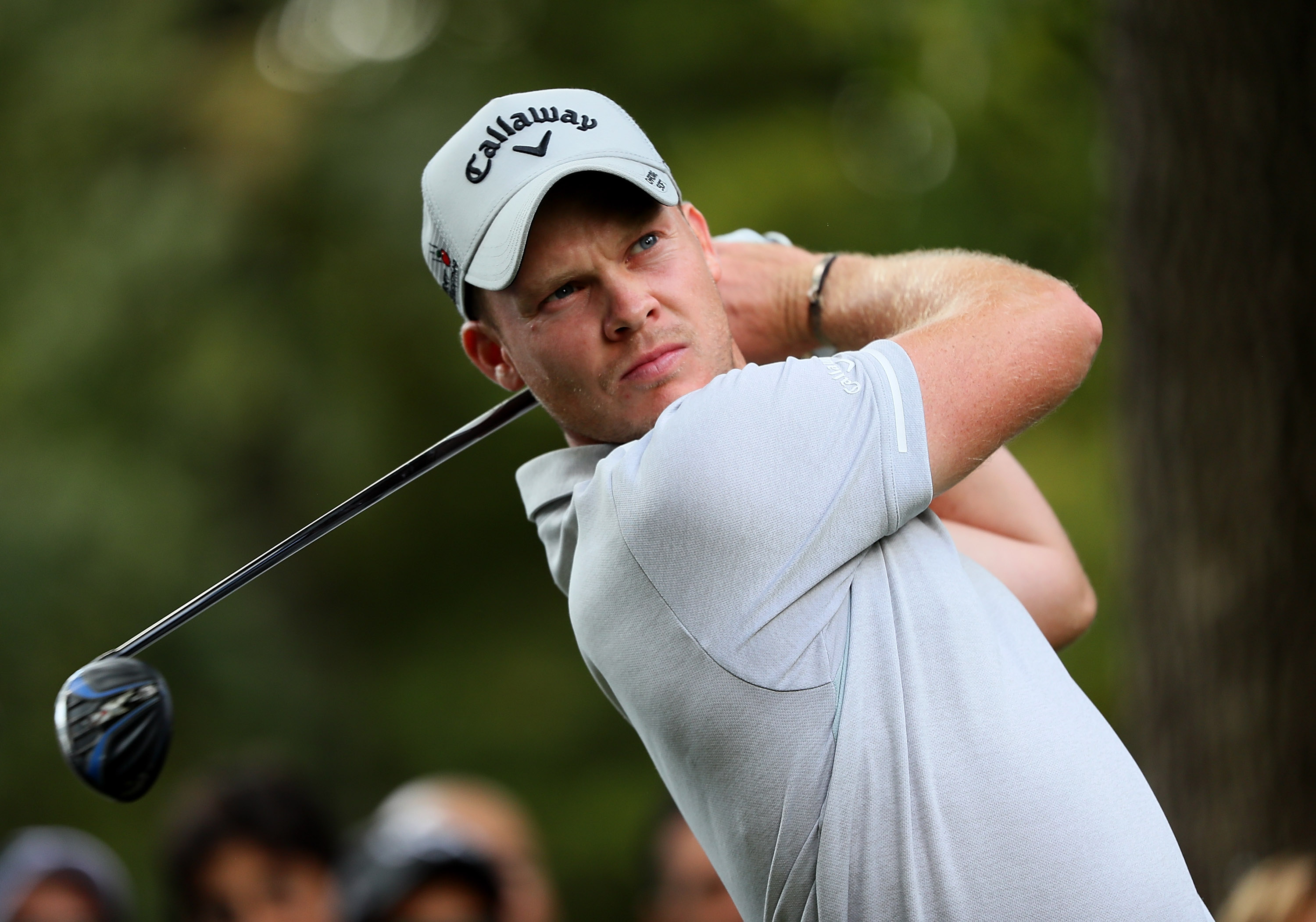 Danny Willett of England hits his tee shot on the fourth hole during the fourth round of the Italian Open at Golf Club Milano in Monza, Italy, on Sept. 18, 2016.