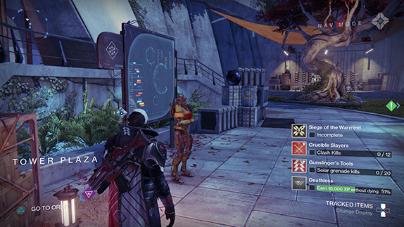 A screen shot of the new interface in Destiny 2.0