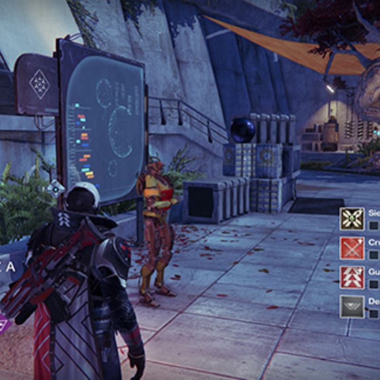 A screen shot of the new interface in Destiny 2.0
