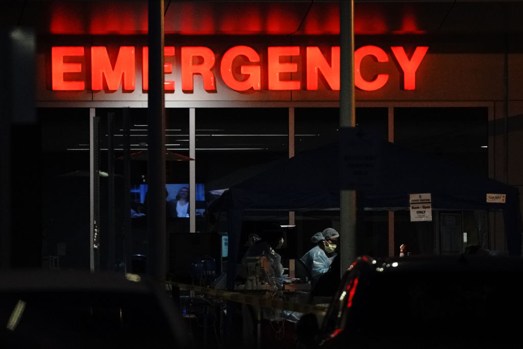 Entrance to a hospital emergency room