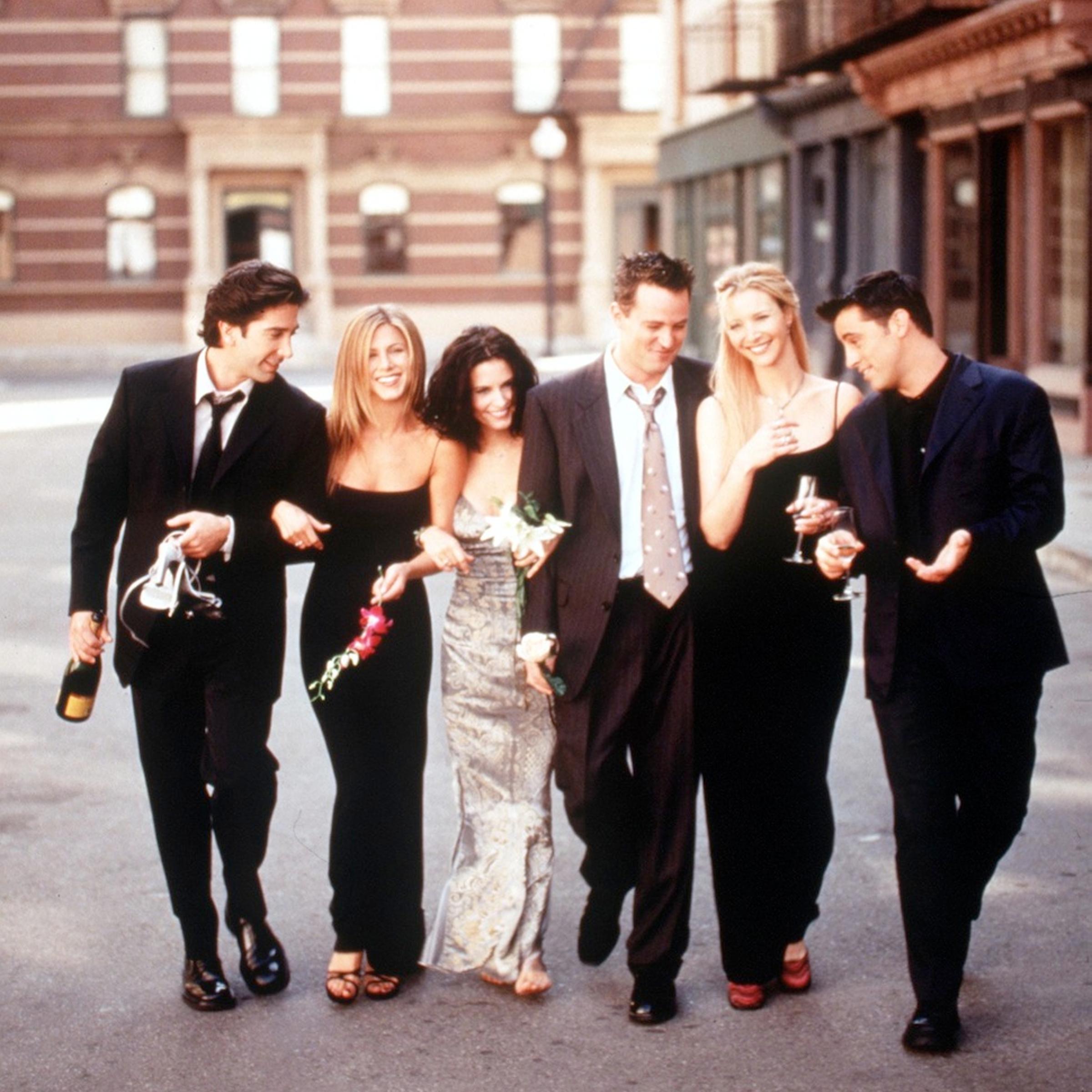 The Cast Of Friends 1999 2000 Season From L R: David Schwimmer Jennifer Aniston Courteney Cox Ar