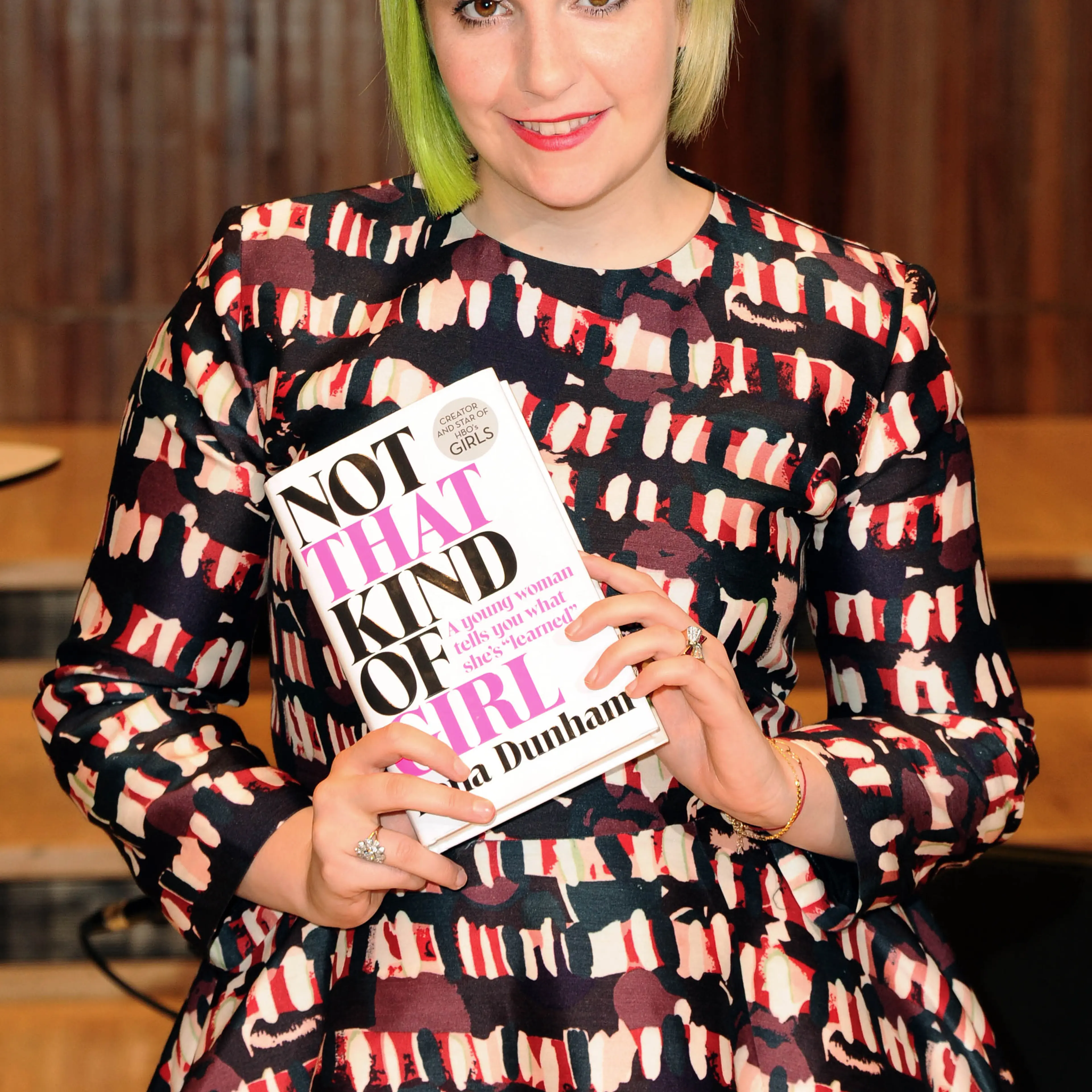 Lena Dunham at her book launch for 'Not That Kind Of Girl' on Oct. 31, 2014 in London, England.