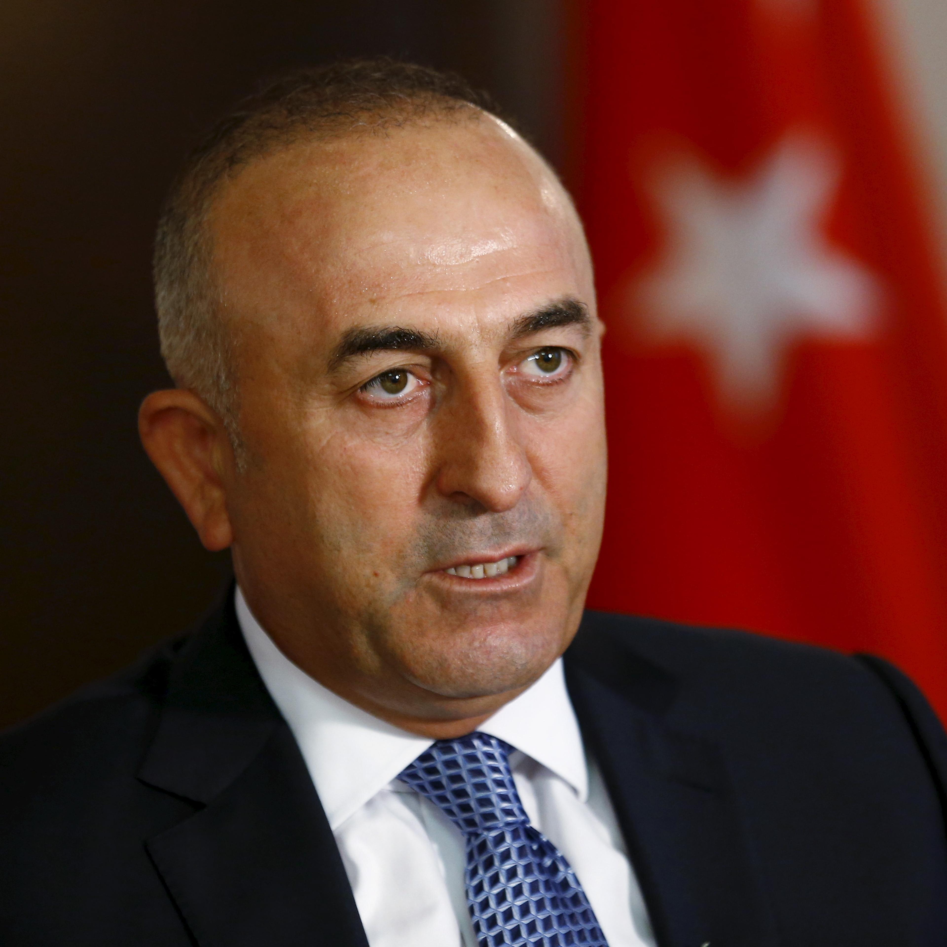 Turkey's Foreign Minister Mevlut Cavusoglu answers a question during an interview with Reuters in Ankara, Turkey, August 24, 2015.