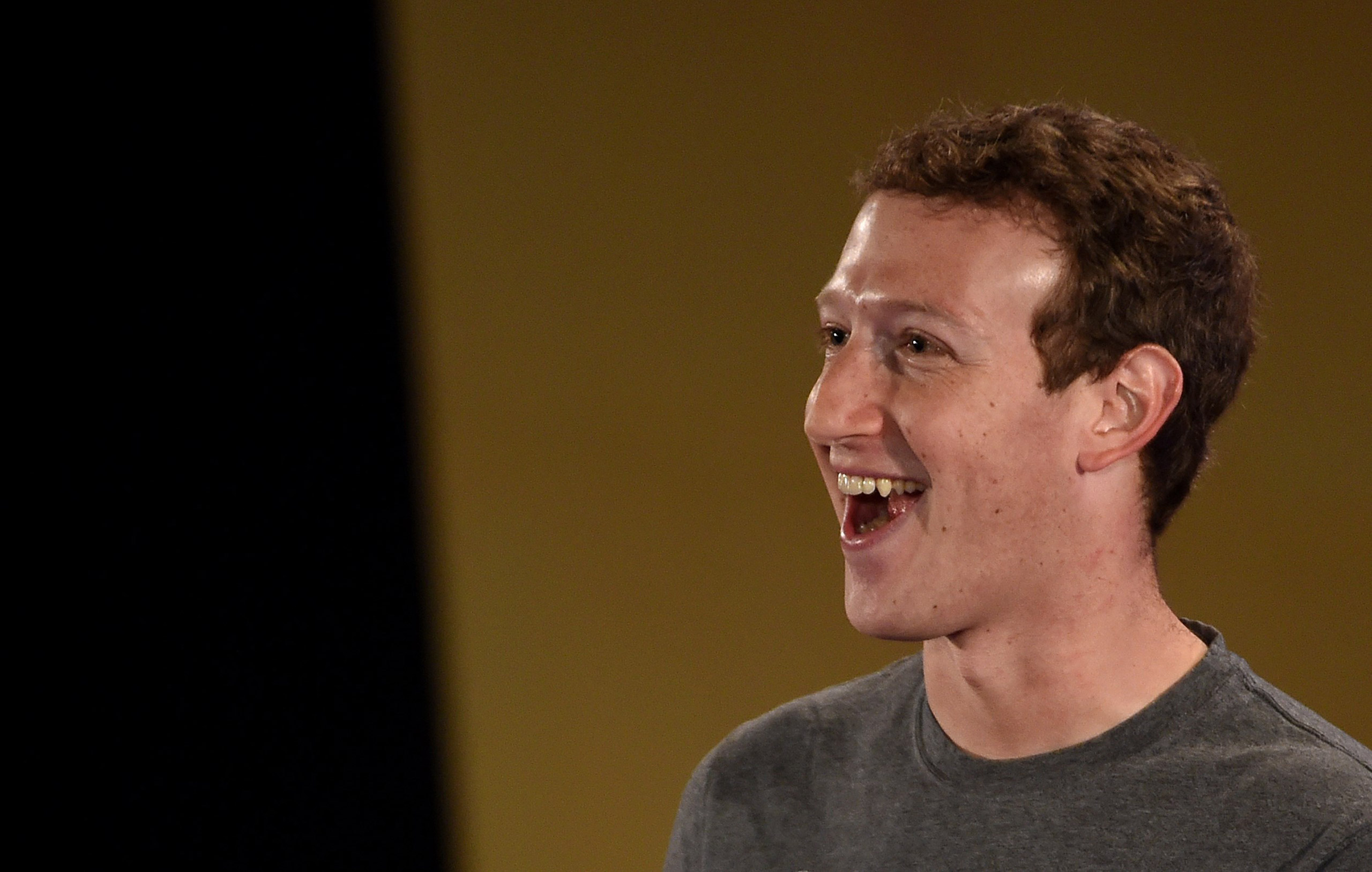 Facebook chief executive and founder Mark Zuckerberg speaks during a 'town-hall' meeting at the Indian Institute of Technology (IIT) in New Delhi on October 28, 2015. Speaking to about 900 students at New Delhi's Indian Institute of Technology, Zuckerber