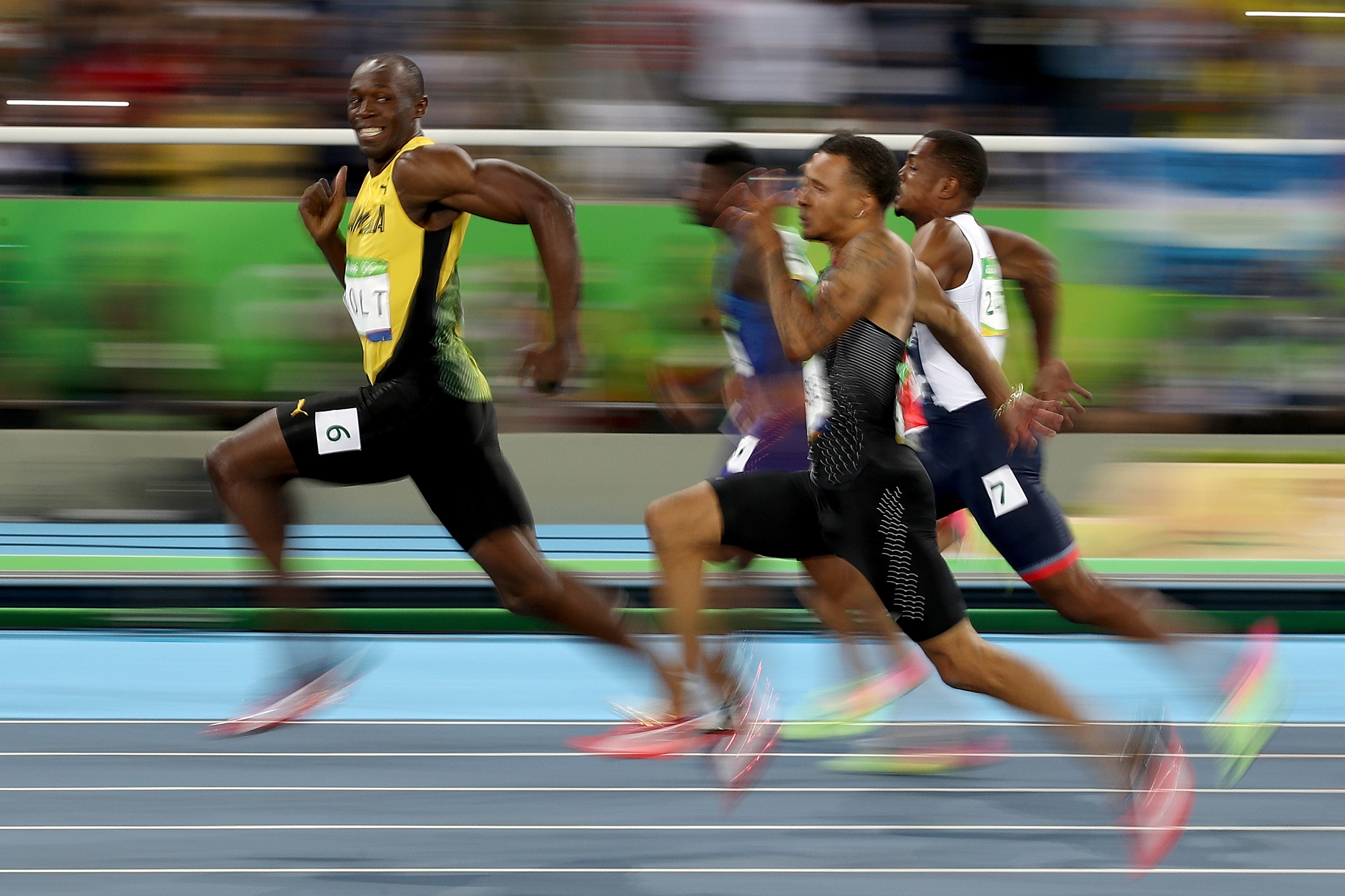 Usain Bolt of Jamaica competes in the Men's 100 meter semifinal on Day 9 of the Rio 2016 Olympic Games in Rio de Janeiro on Aug.14, 2016.