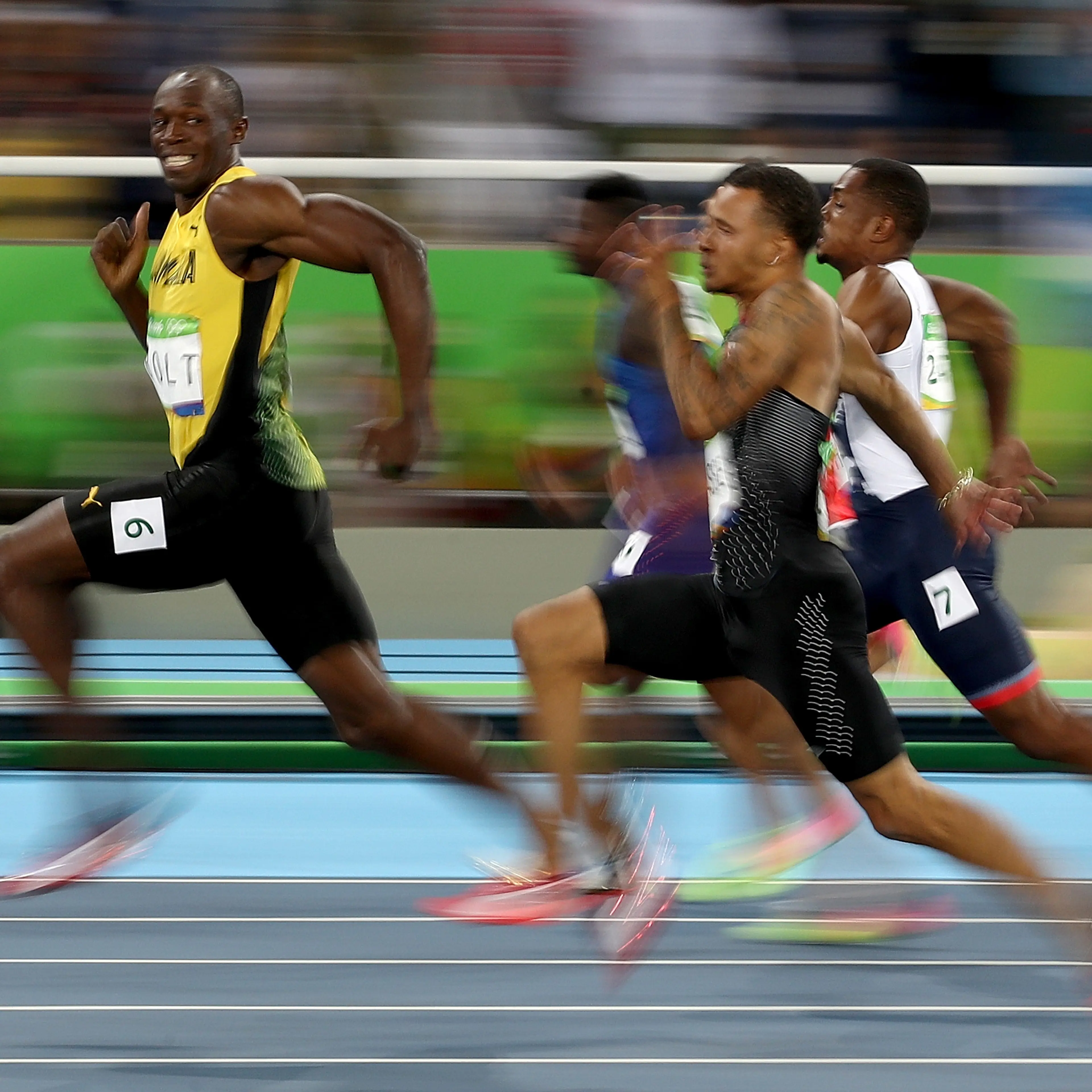 Usain Bolt of Jamaica competes in the Men's 100 meter semifinal on Day 9 of the Rio 2016 Olympic Games in Rio de Janeiro on Aug.14, 2016.