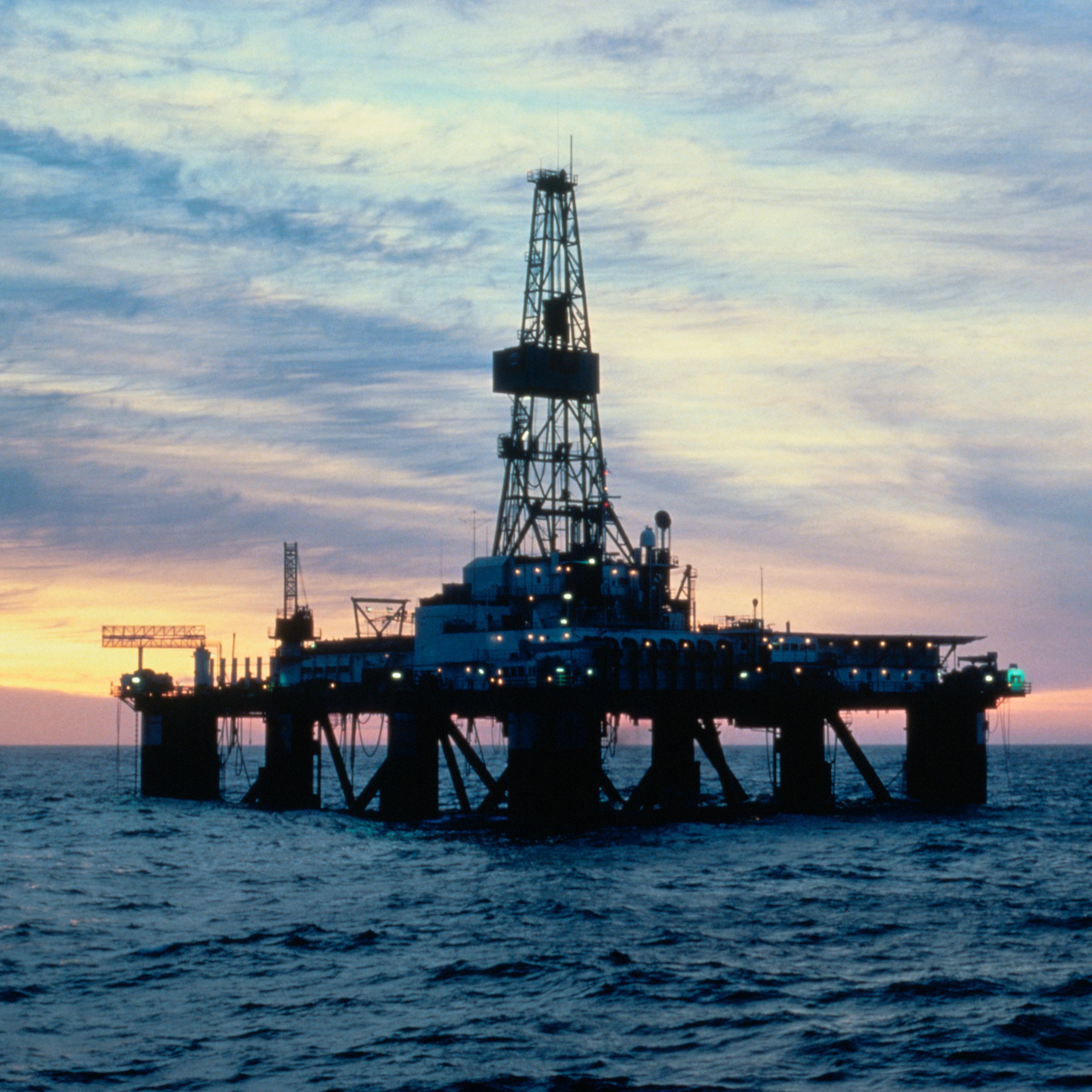 The Sedco 709 offshore oil drilling rig in Davis Straight, between southwest Greenland and Baffin Island.