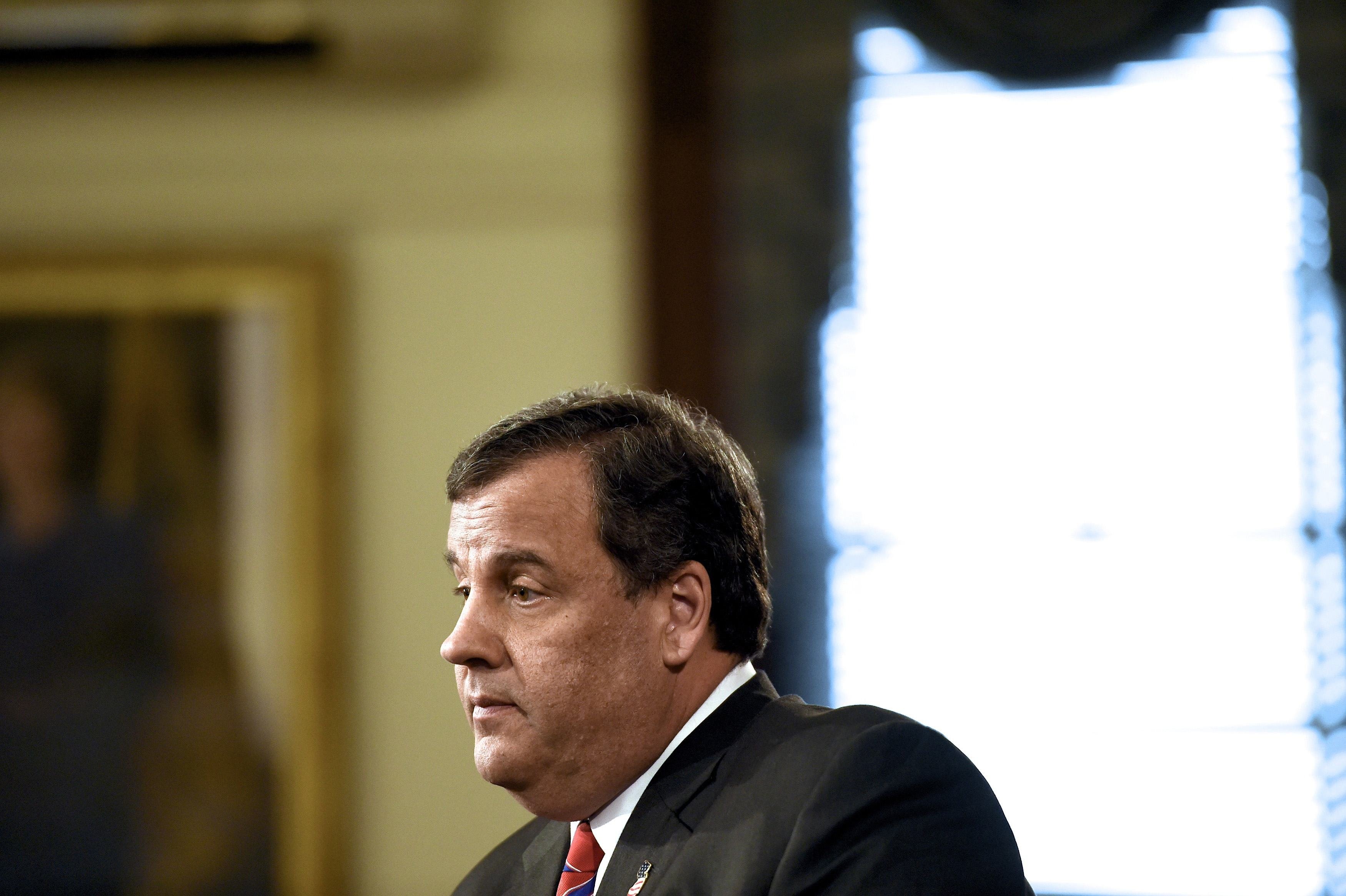 New Jersey Governor Chris Christie speaks during a news conference in Trenton, New Jersey