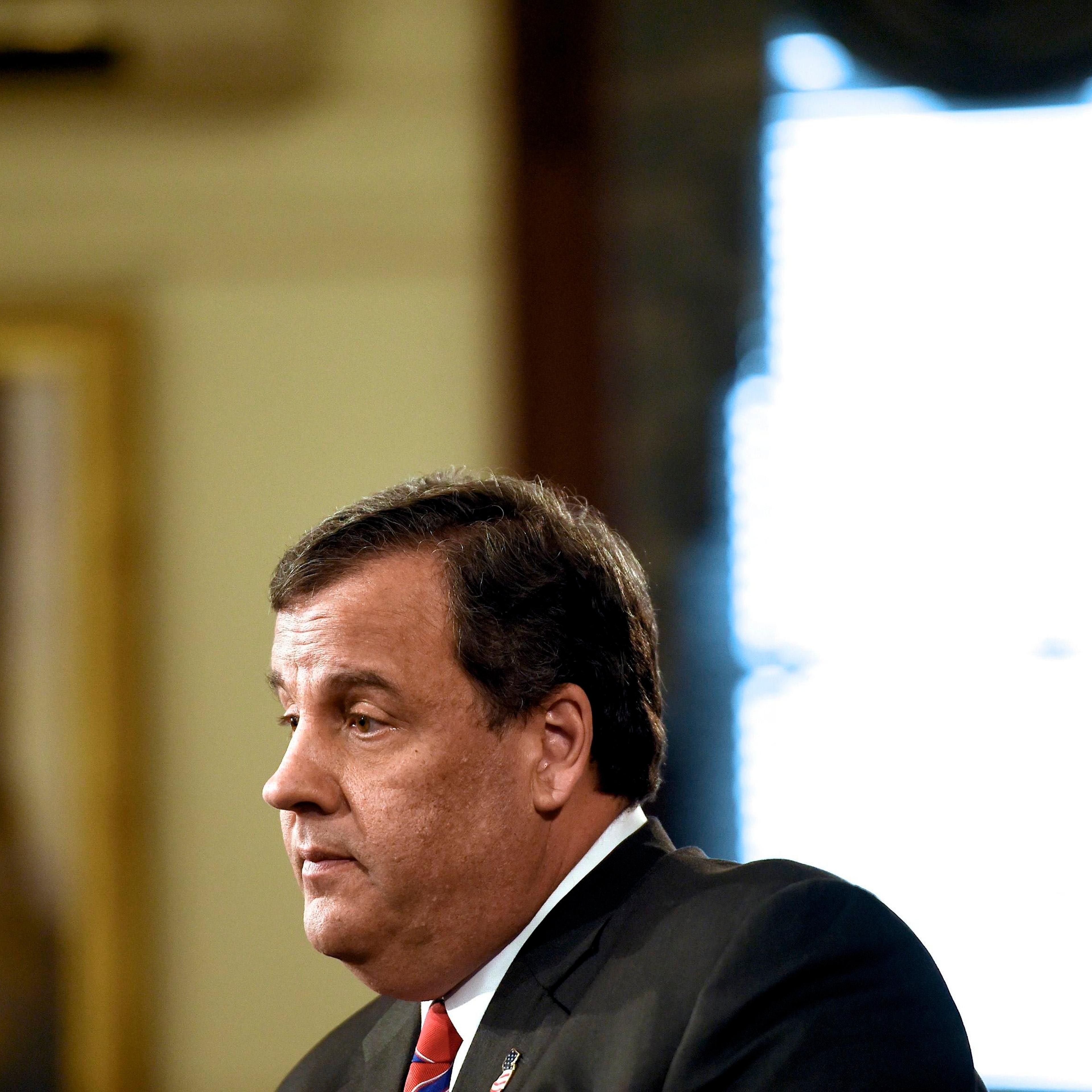 New Jersey Governor Chris Christie speaks during a news conference in Trenton, New Jersey