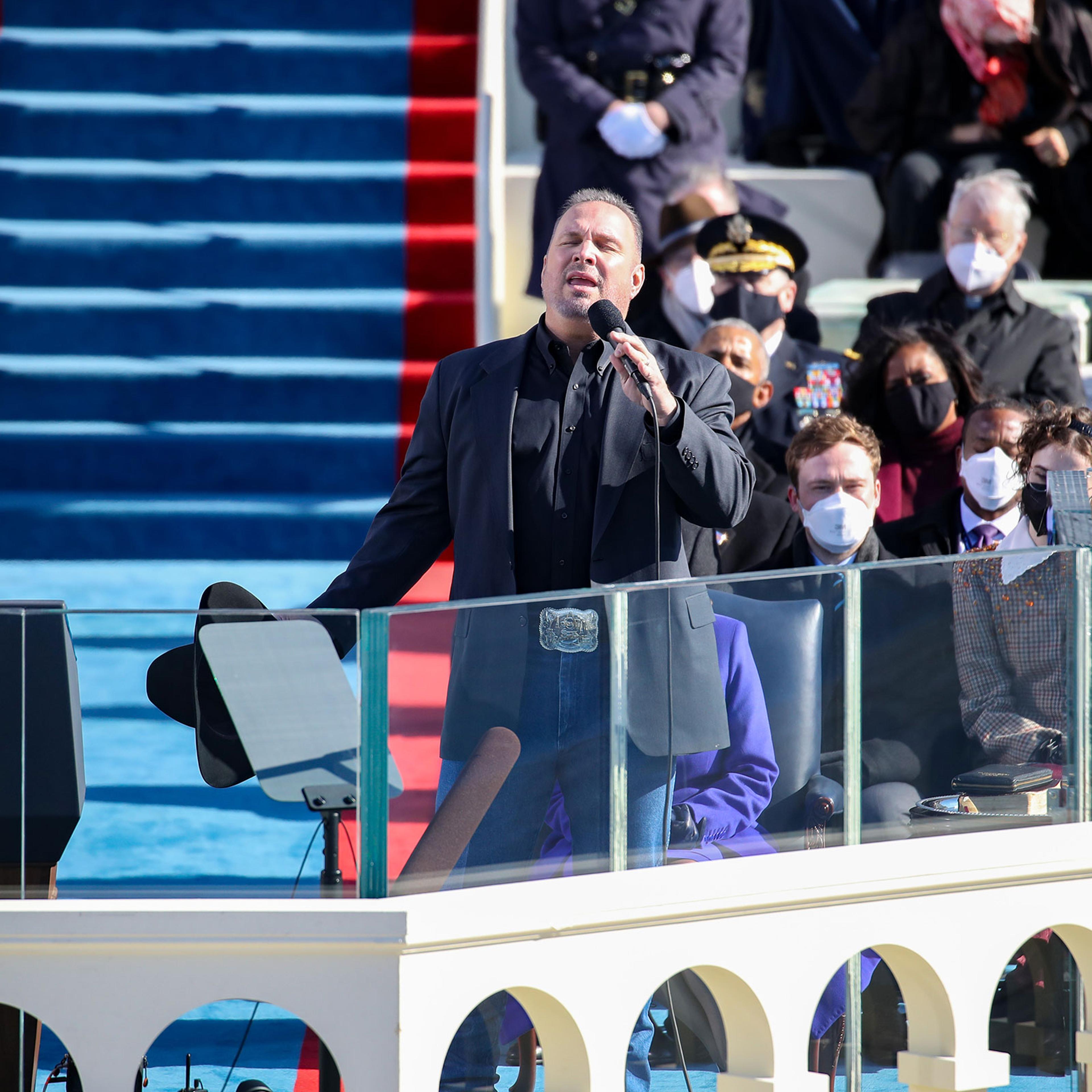 Garth Brooks performs at the inauguration of President Joe Biden and Vice President Kamala Harris on the West Front of the Capitol in Washington on Jan. 20, 2021.