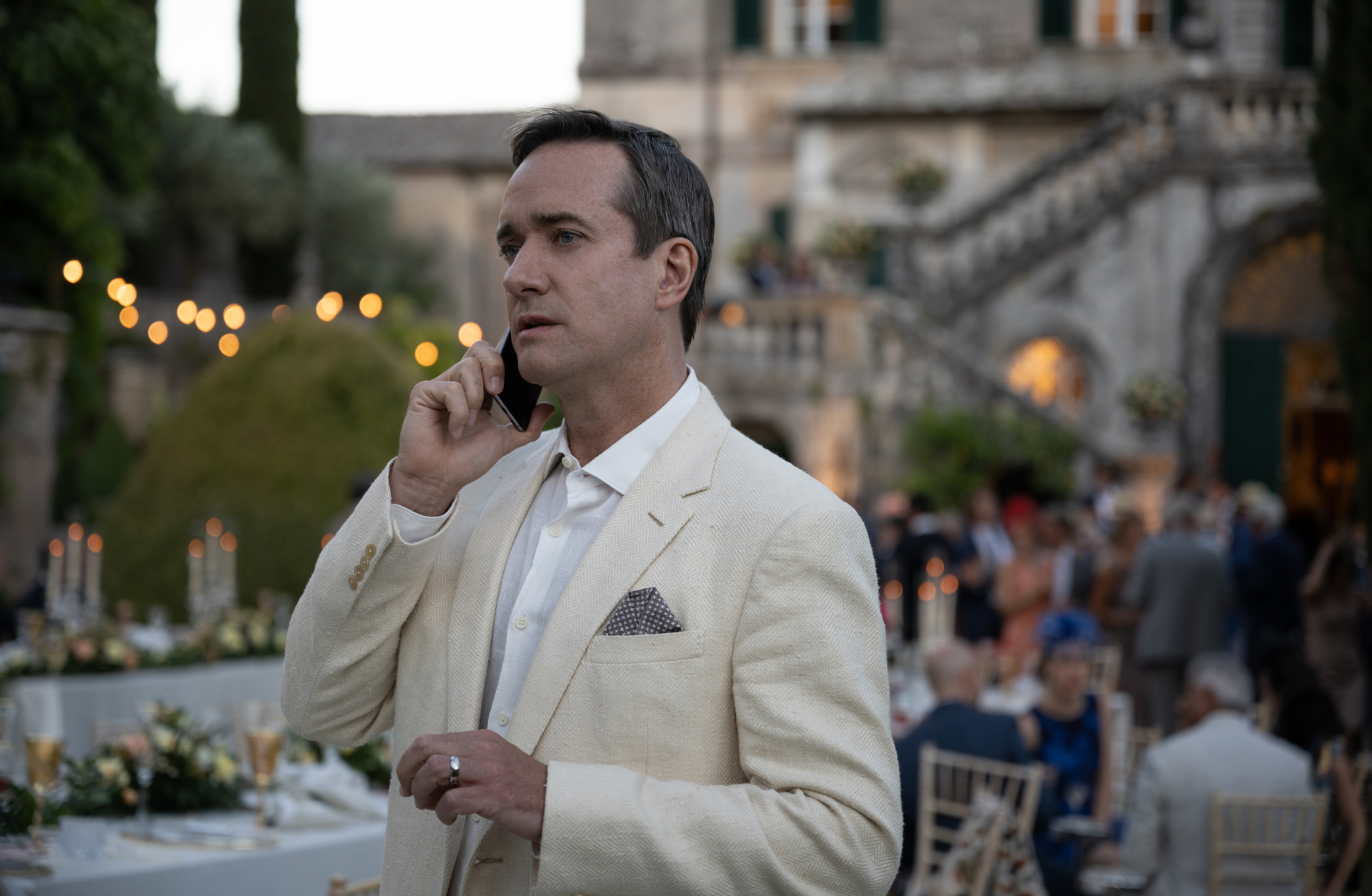 HBO Succession S3  06.30.21  Italy S3 Ep 9 -  BB22, B22pt  - ext wedding venue,  Tom on phone to shive, Greg &amp; Tom talk end game  Kriti Fitts - Publicist kristi.fitts@warnermedia.com   Succession S2 | Sourdough Productions, LLC Silvercup Studios East