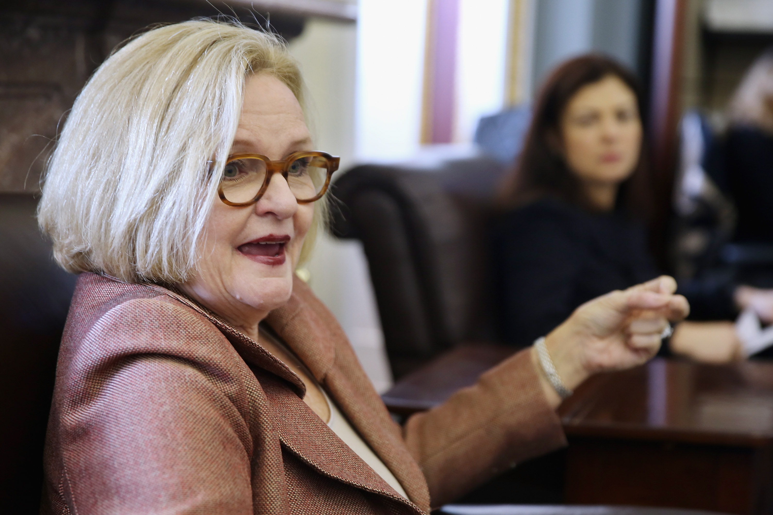 Sens. McCaskill And Ayotte Discuss Additional Measures To Curb Sexual Assaults In Military on February 6, 2014 in Washington, DC.