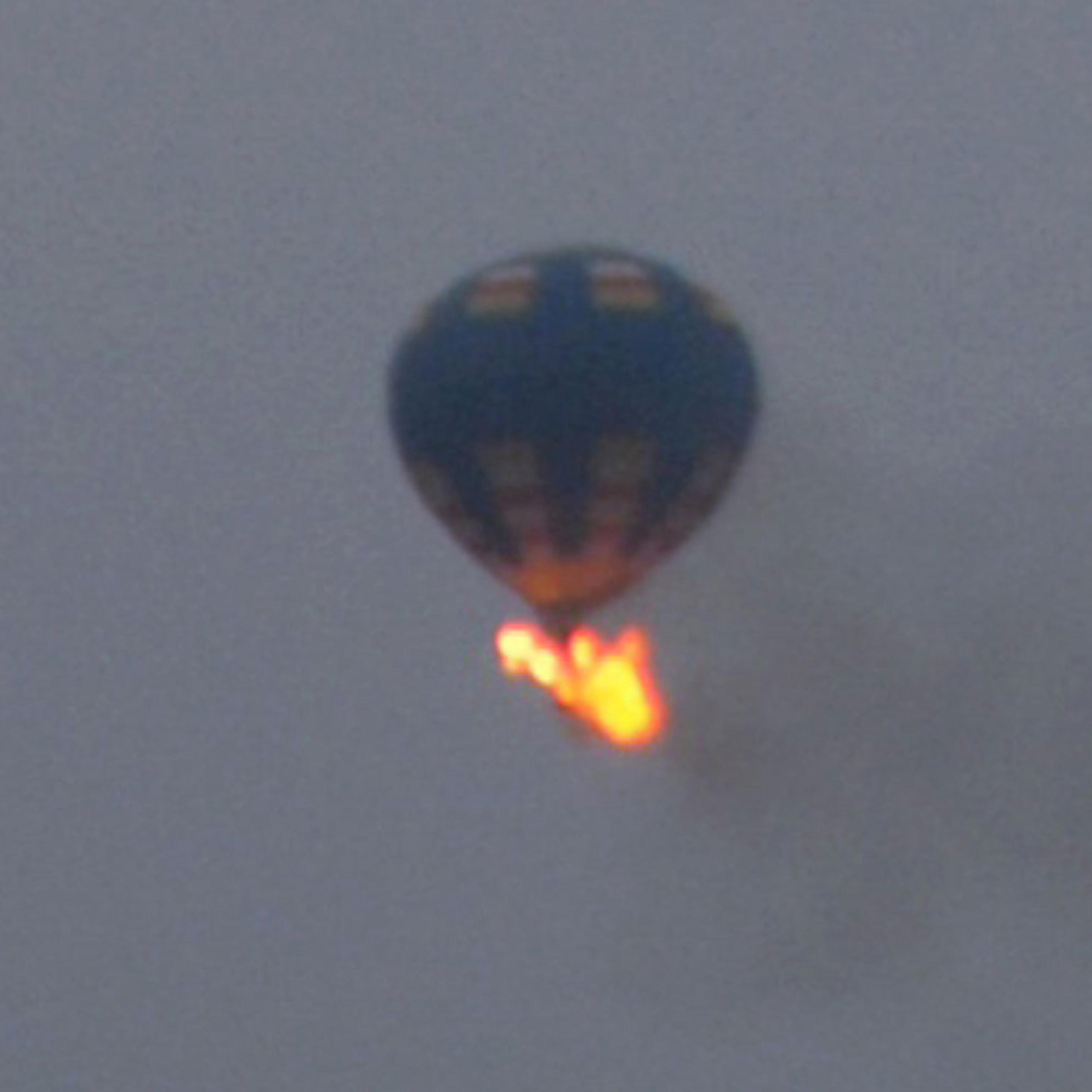 A hot-air balloon that was believed to have caught fire and crashed in Virginia, on May 10, 2014.