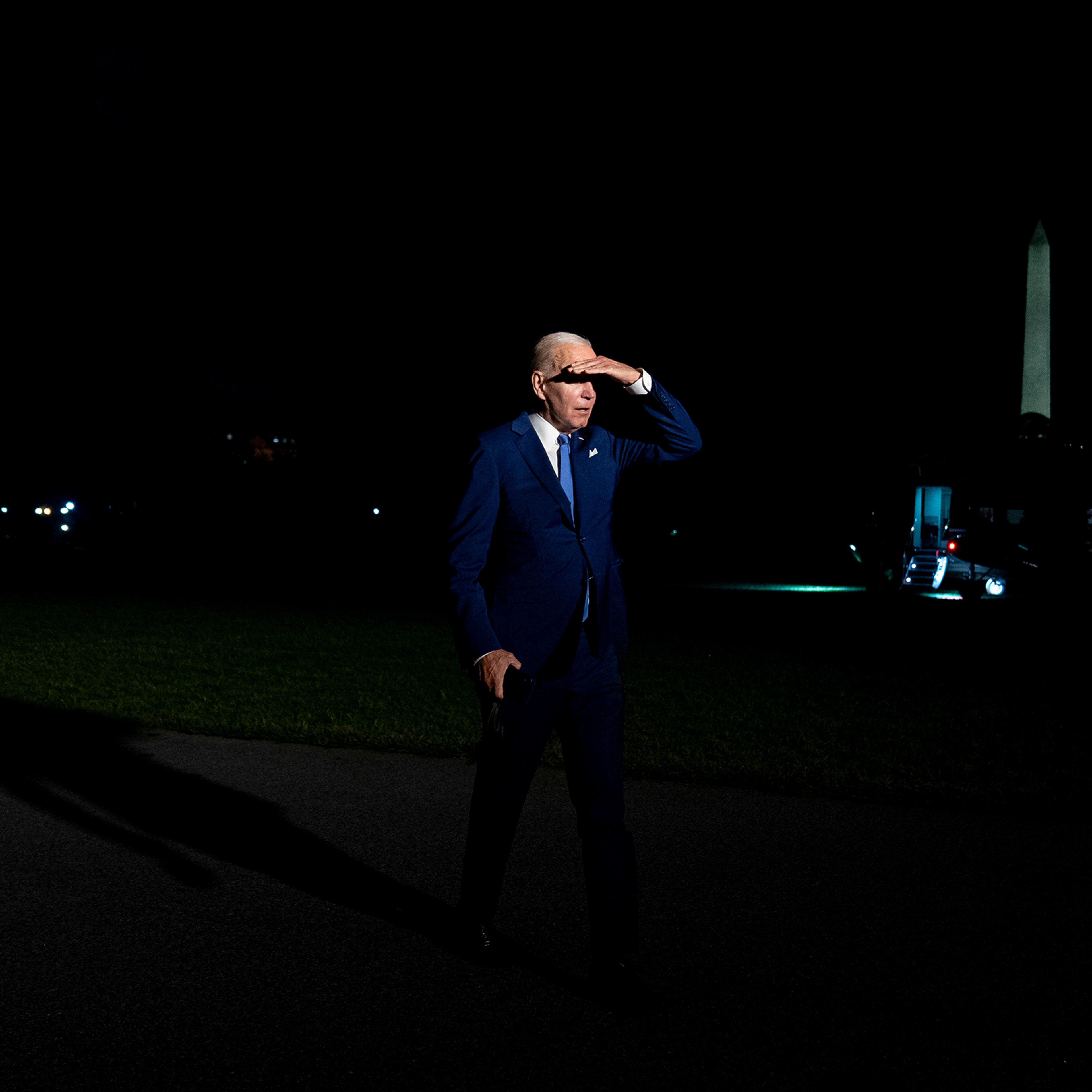 President Joe Biden arrives at the White House on July 16, 2022, after returning from a trip to Israel and Saudi Arabia.