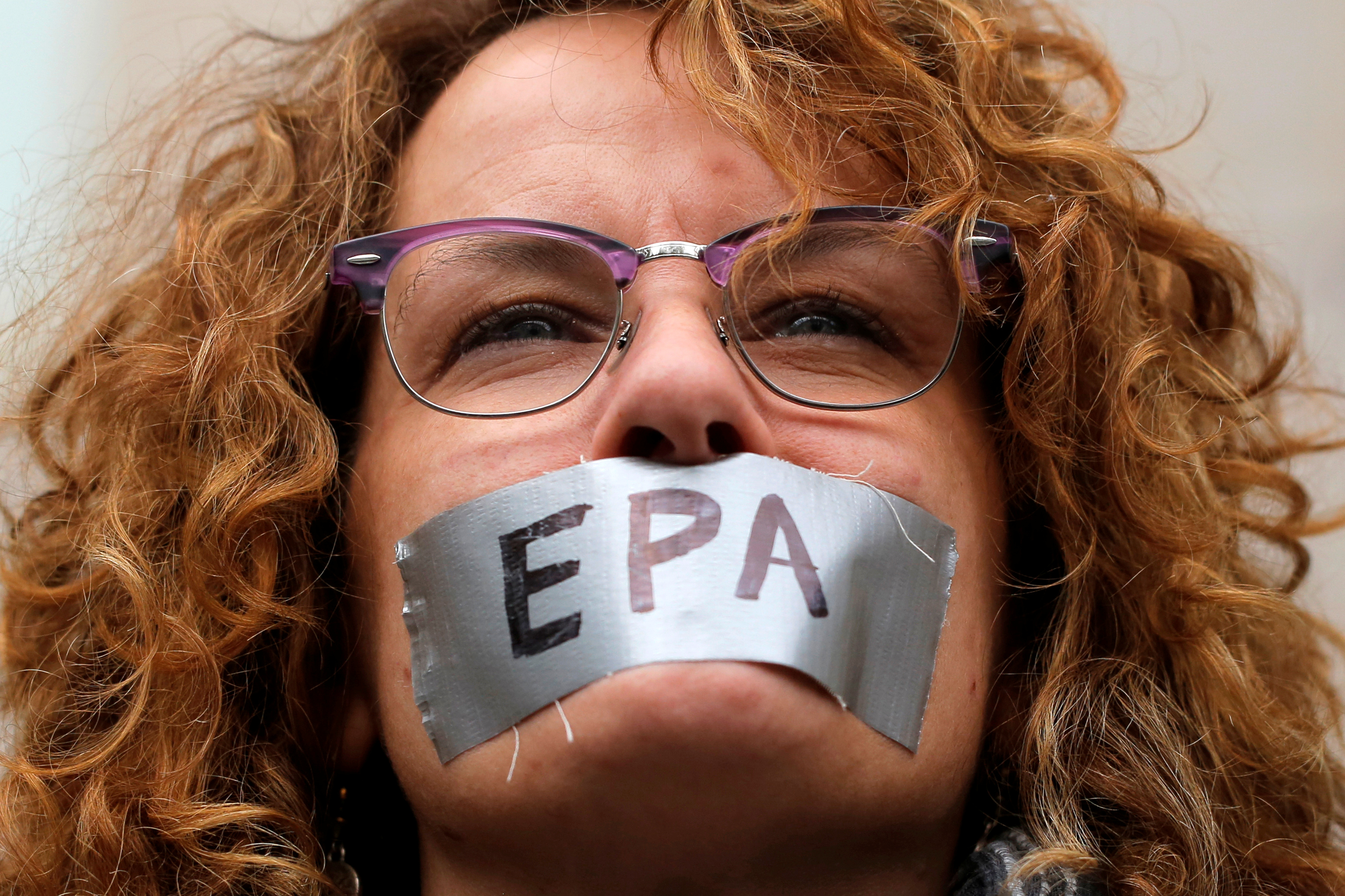 Mary Devine of Levittown, Long Island looks on during the Earth Day 'March For Science NYC' demonstration to coincide with similar marches globally in Manhattan, New York, U.S.