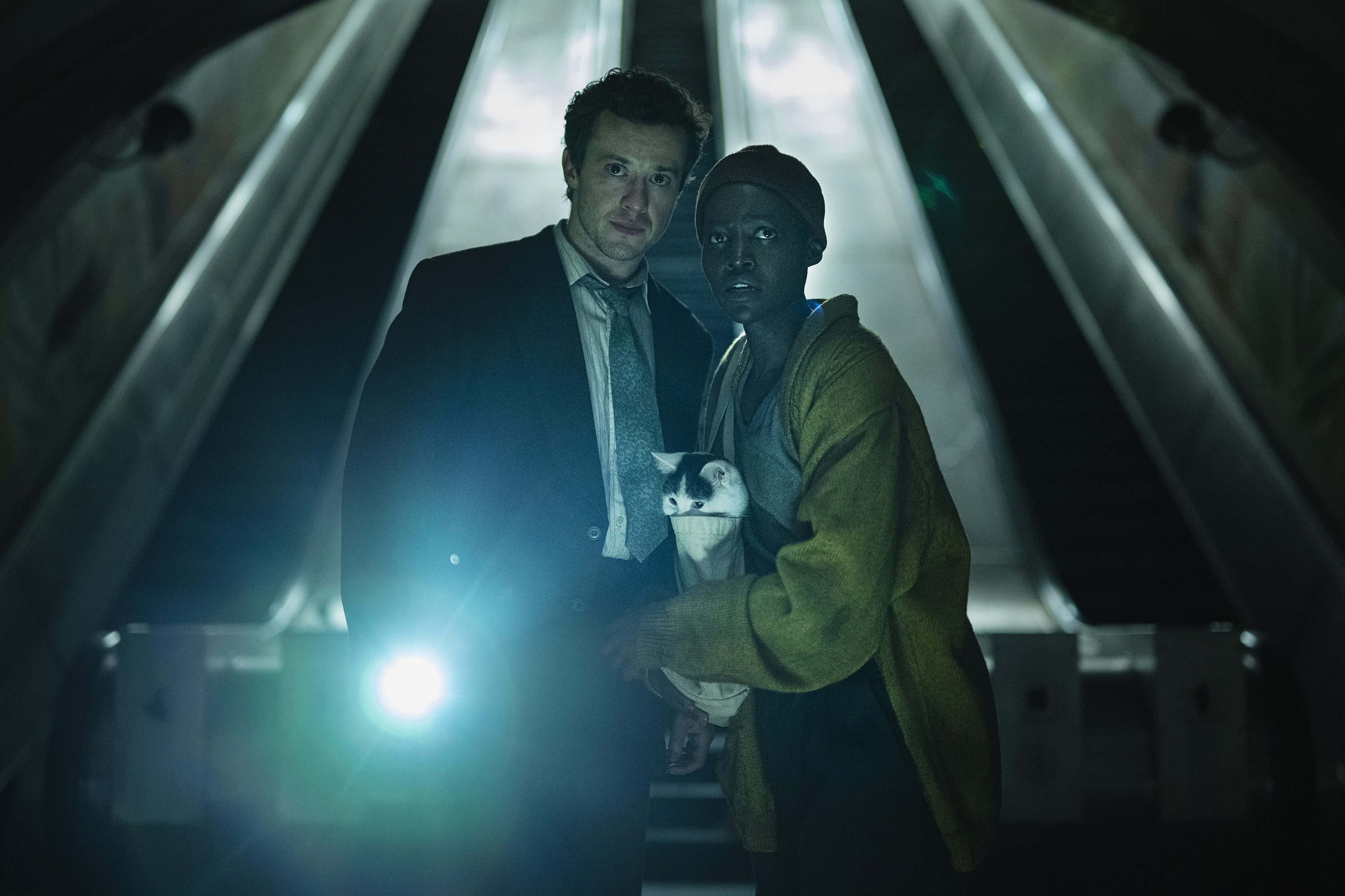 Joseph Quinn as Eric and Lupita Nyong’o as Samira in 'A Quiet Place: Day One'