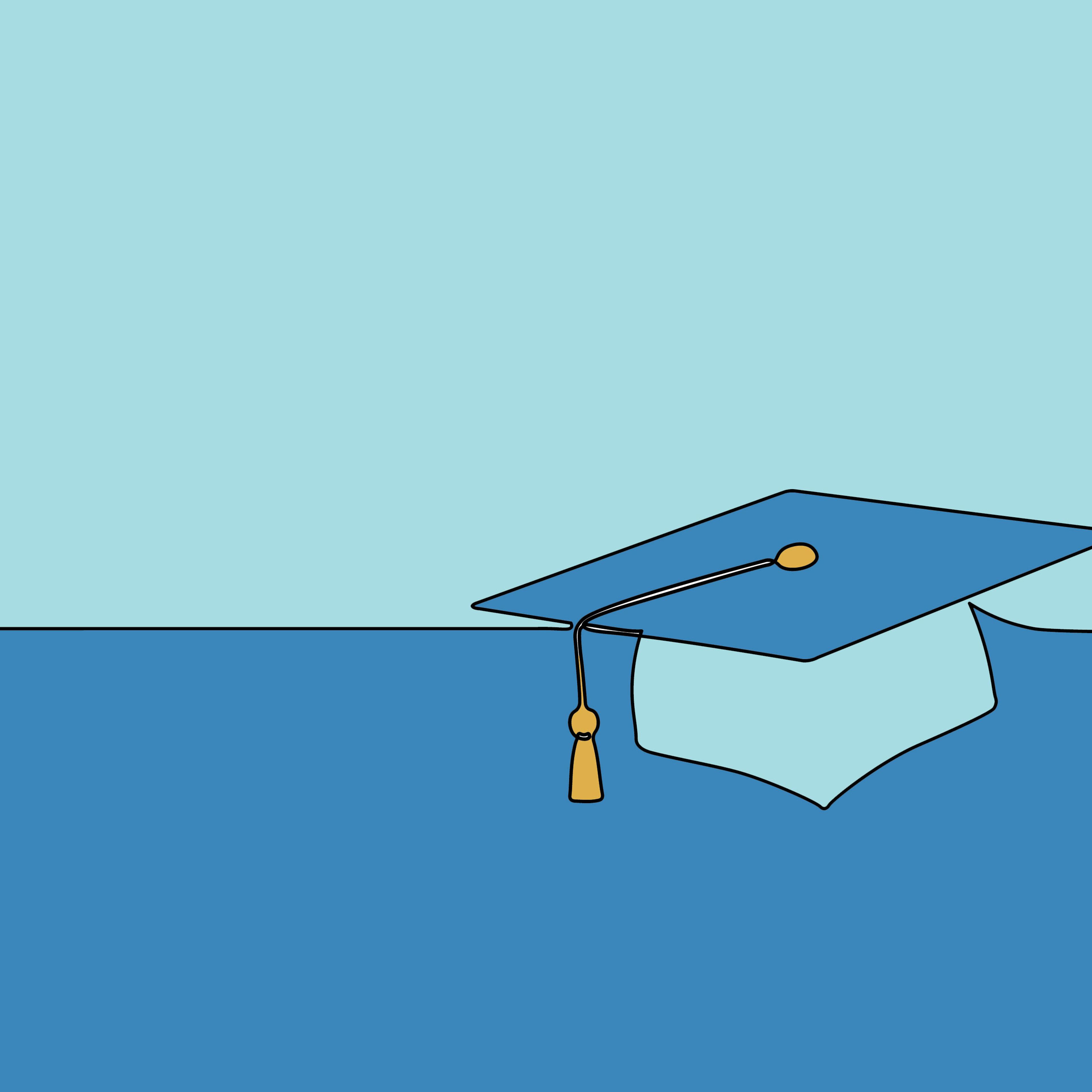 Line drawing of a graduation cap
