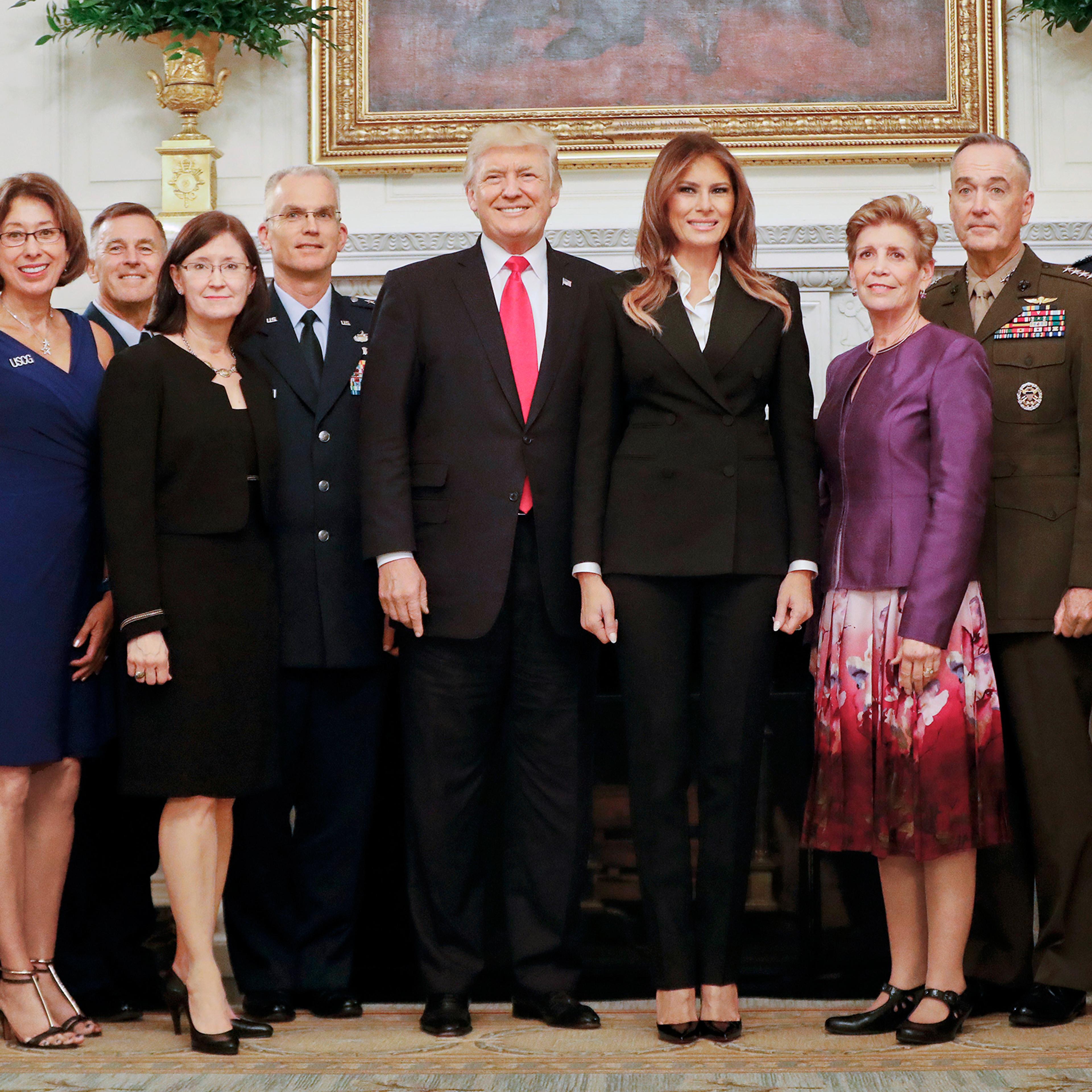 Trump with top U.S. military officials and their spouses