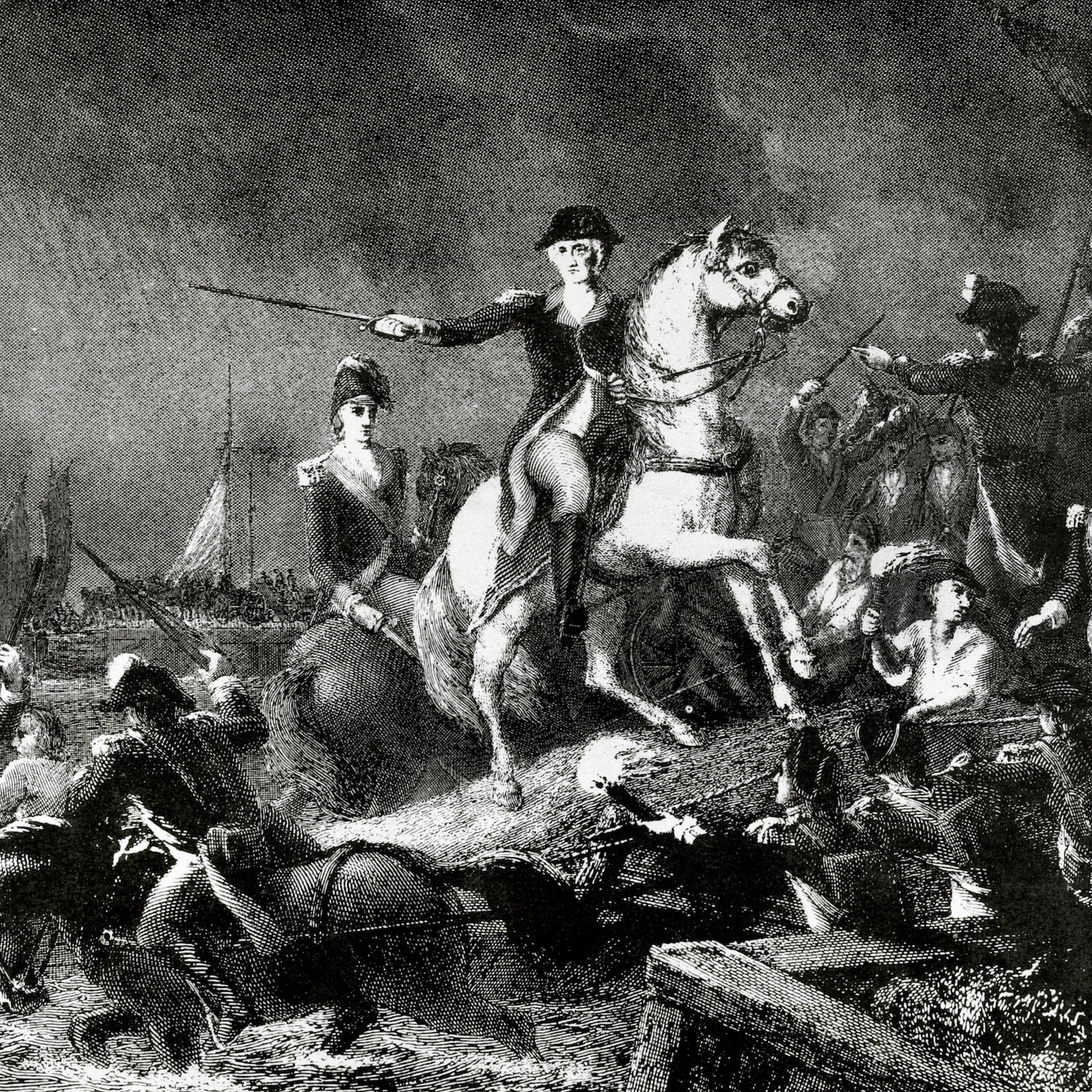 American Revolutionary War (1775-1783). The Battle of Long Island (August 27, 1776). Withdrawal of Continental Army. Engraving.