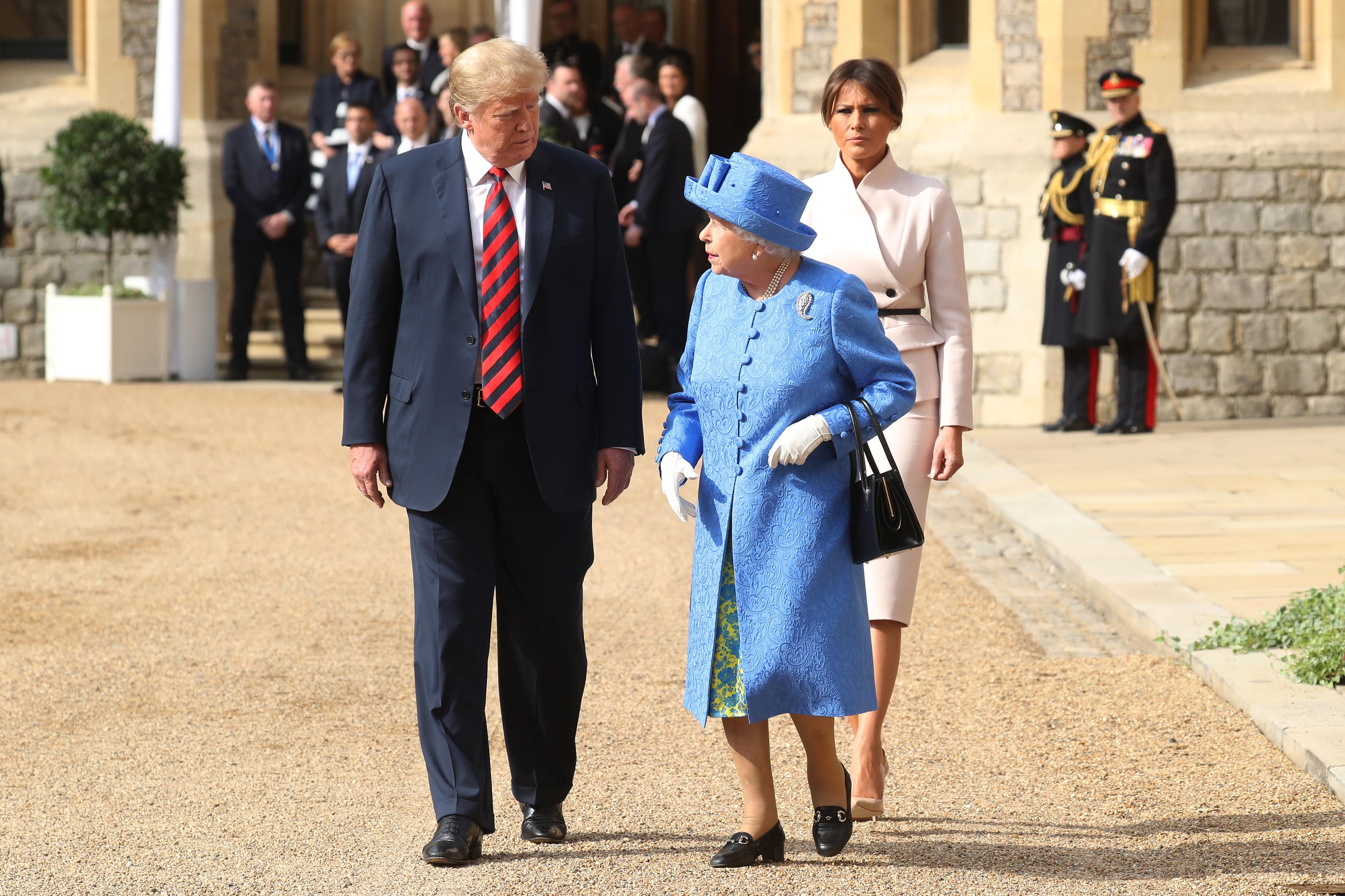The President Of The United States And Mrs Trump Meet HM Queen