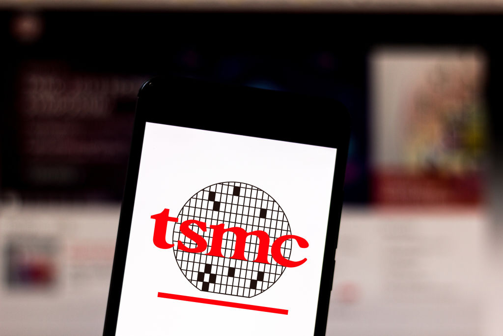 In this photo illustration the Taiwan Semiconductor