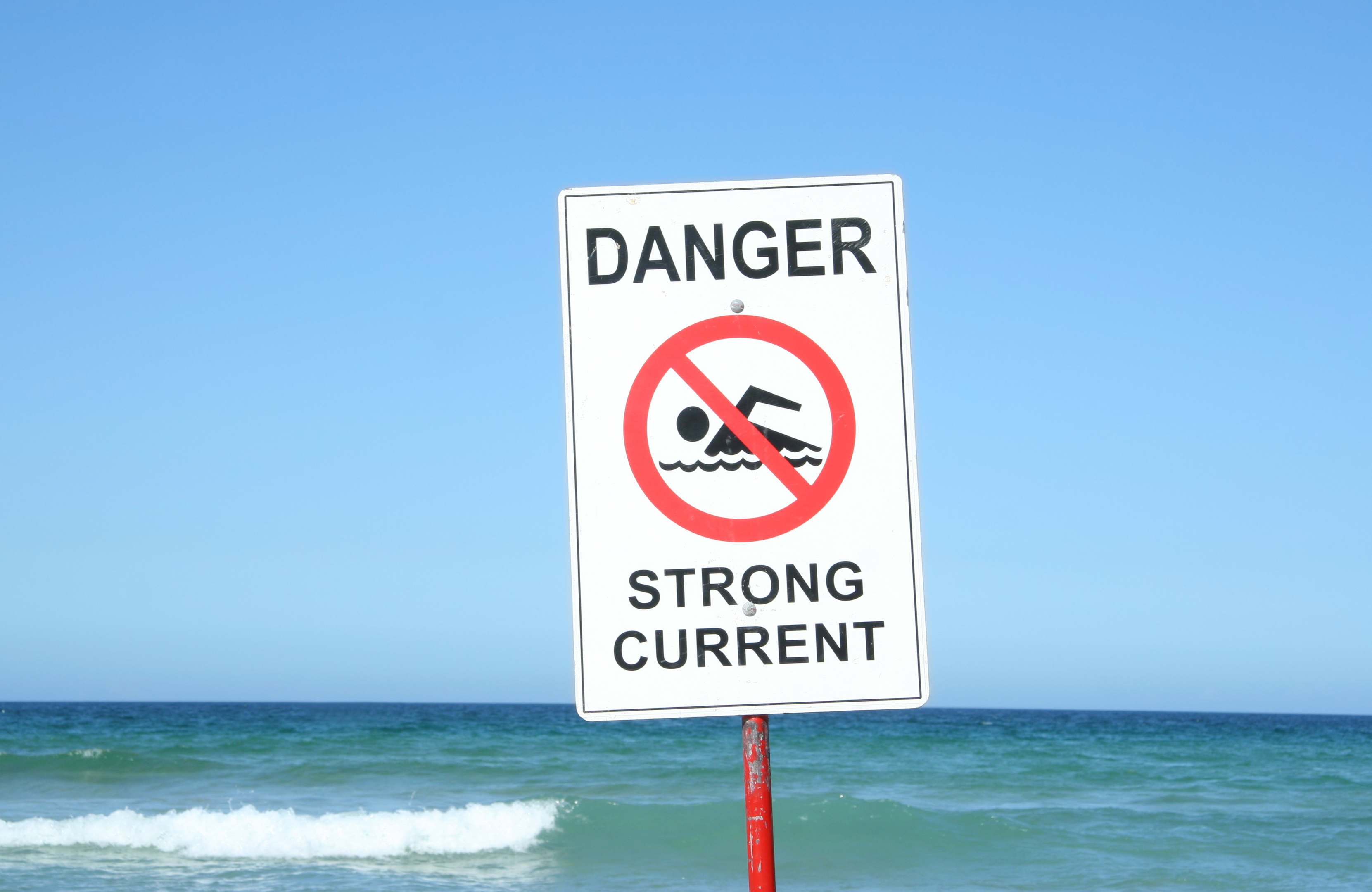 Warning Sign at the Beach