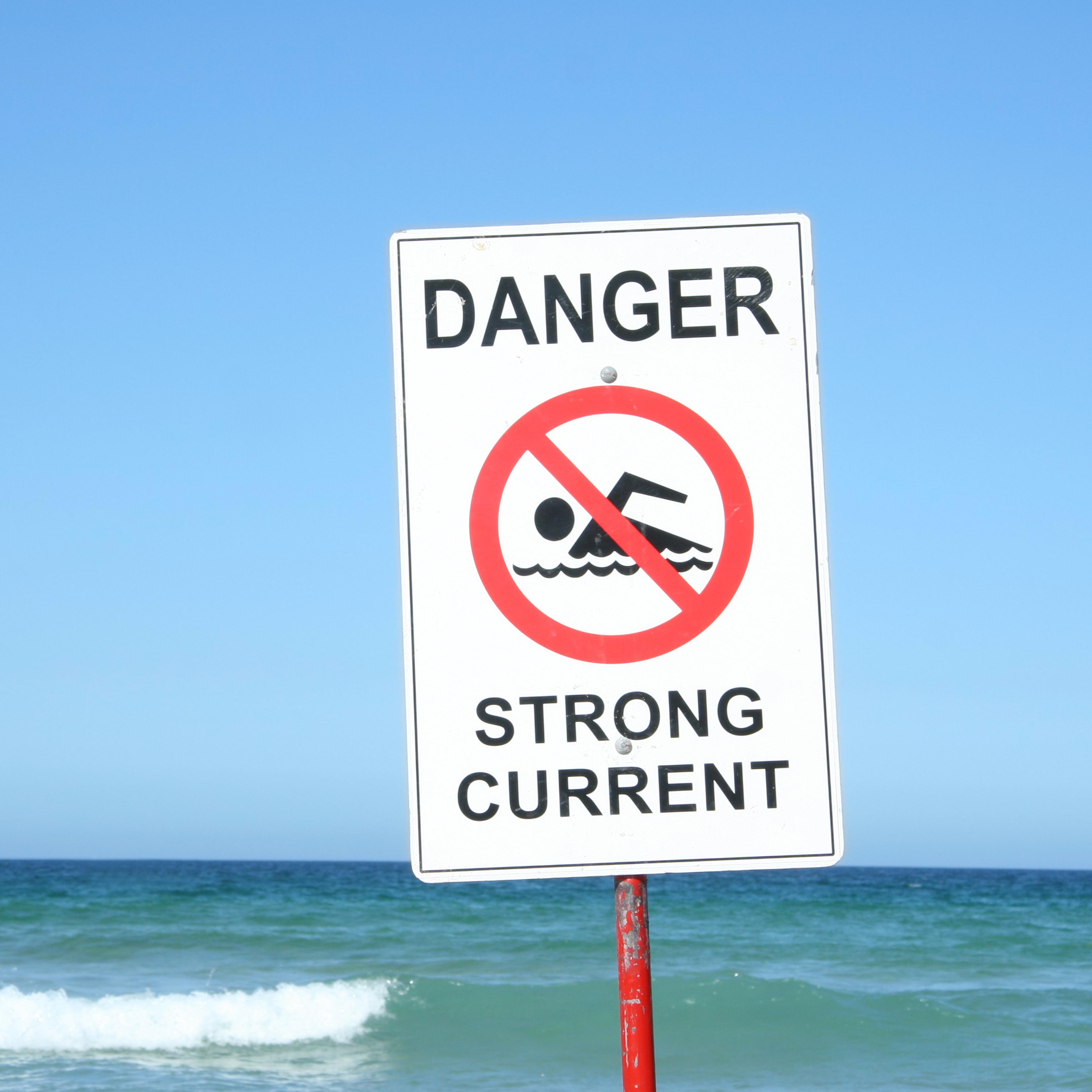 Warning Sign at the Beach