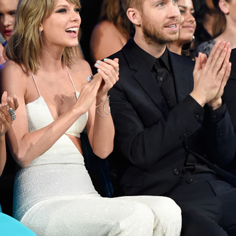 Taylor Swift (L) and Calvin Harris at the 2015 Billboard Music Awards in Las Vegas on May 17, 2015.
